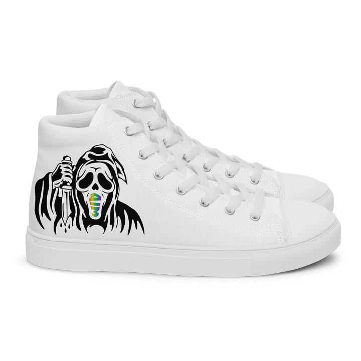 Men's White Canvas High Top Shoes (BW Ghostie) product image (2)