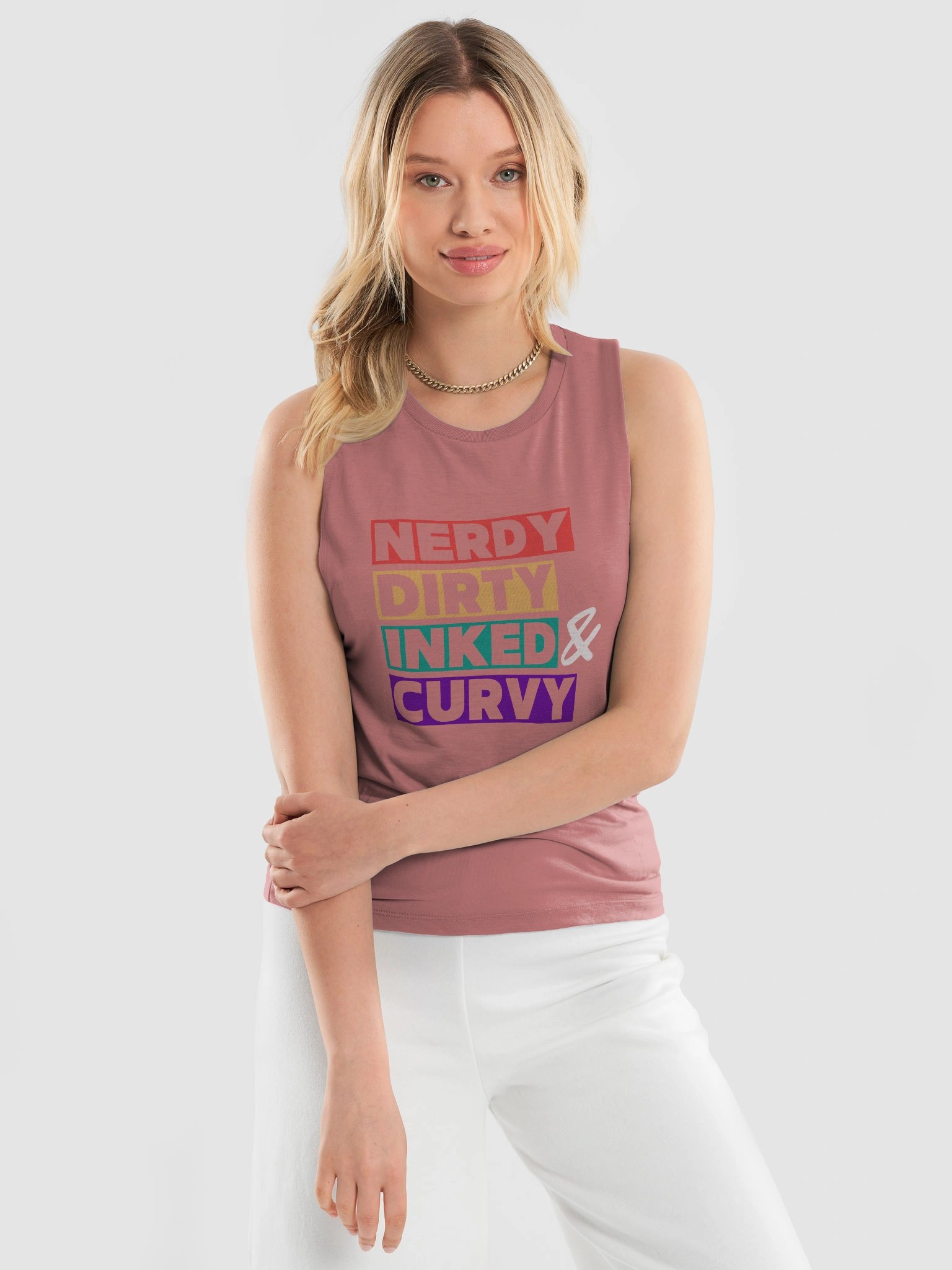 Women's Flowy Tank Top - Nerdy, dirty, inked and curvy product image (3)