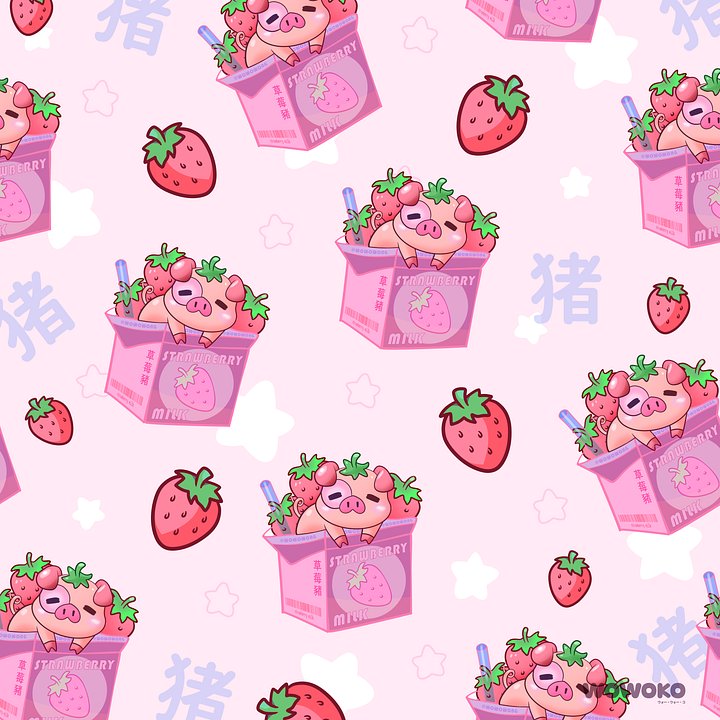 Micro Fiber Cloth - Zodiac Drinks - Strawberry Milk Pig product image (2)