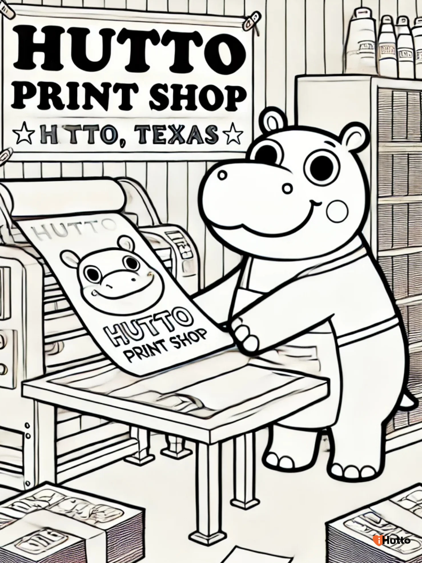 Hippos in Hutto Coloring Pages – Instant Download product image (4)