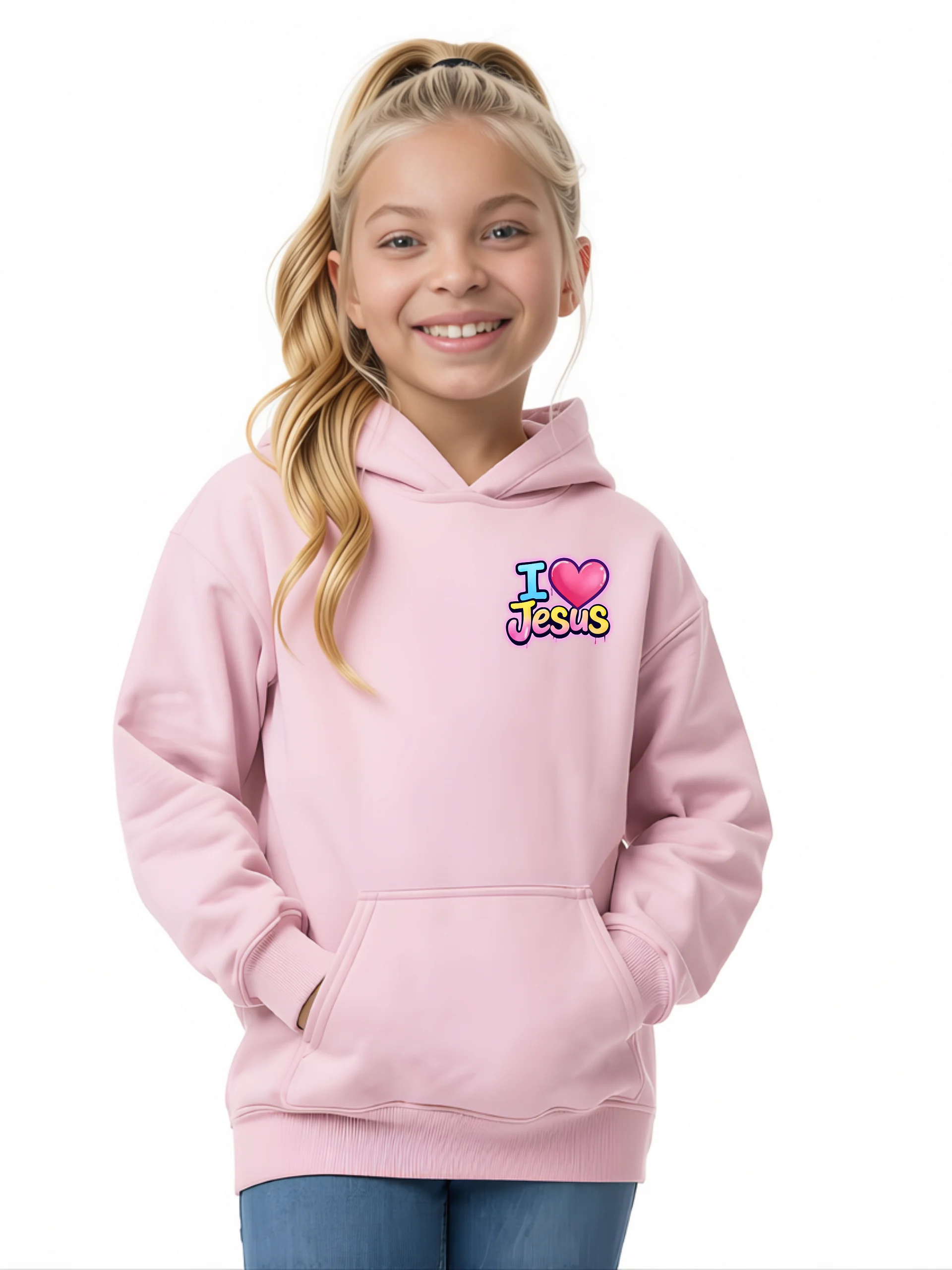 I Love Jesus Girls Hoodie product image (1)