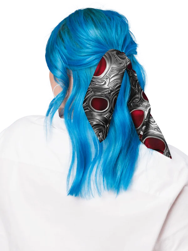 Bold Metallic Silver & Red Bandana product image (3)