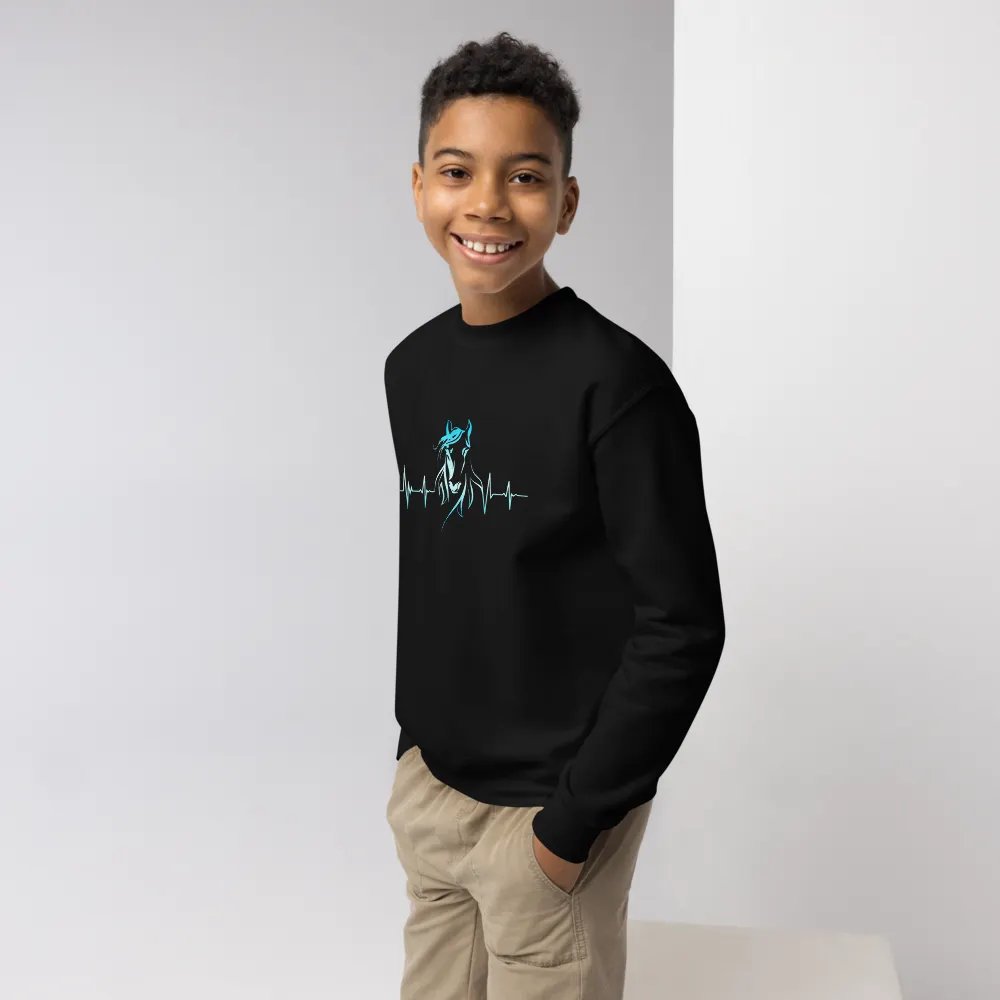 Horse Heartbeat Gildan Youth Crew Neck Sweatshirt product image (6)