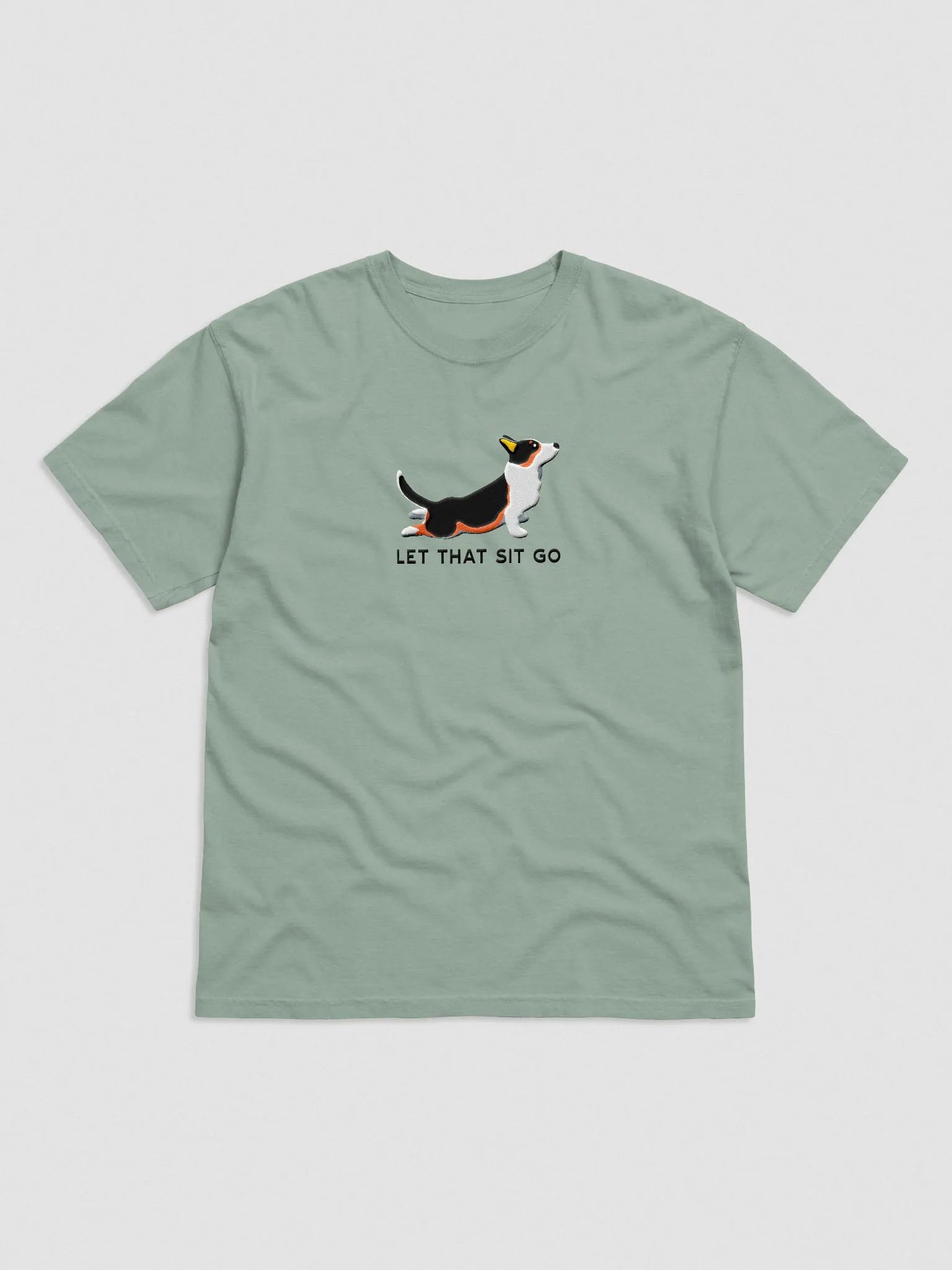 Let that Sit Go T-Shirt(Embroidered) of a Cardigan Welsh Corgi(Tricolor) product image (4)