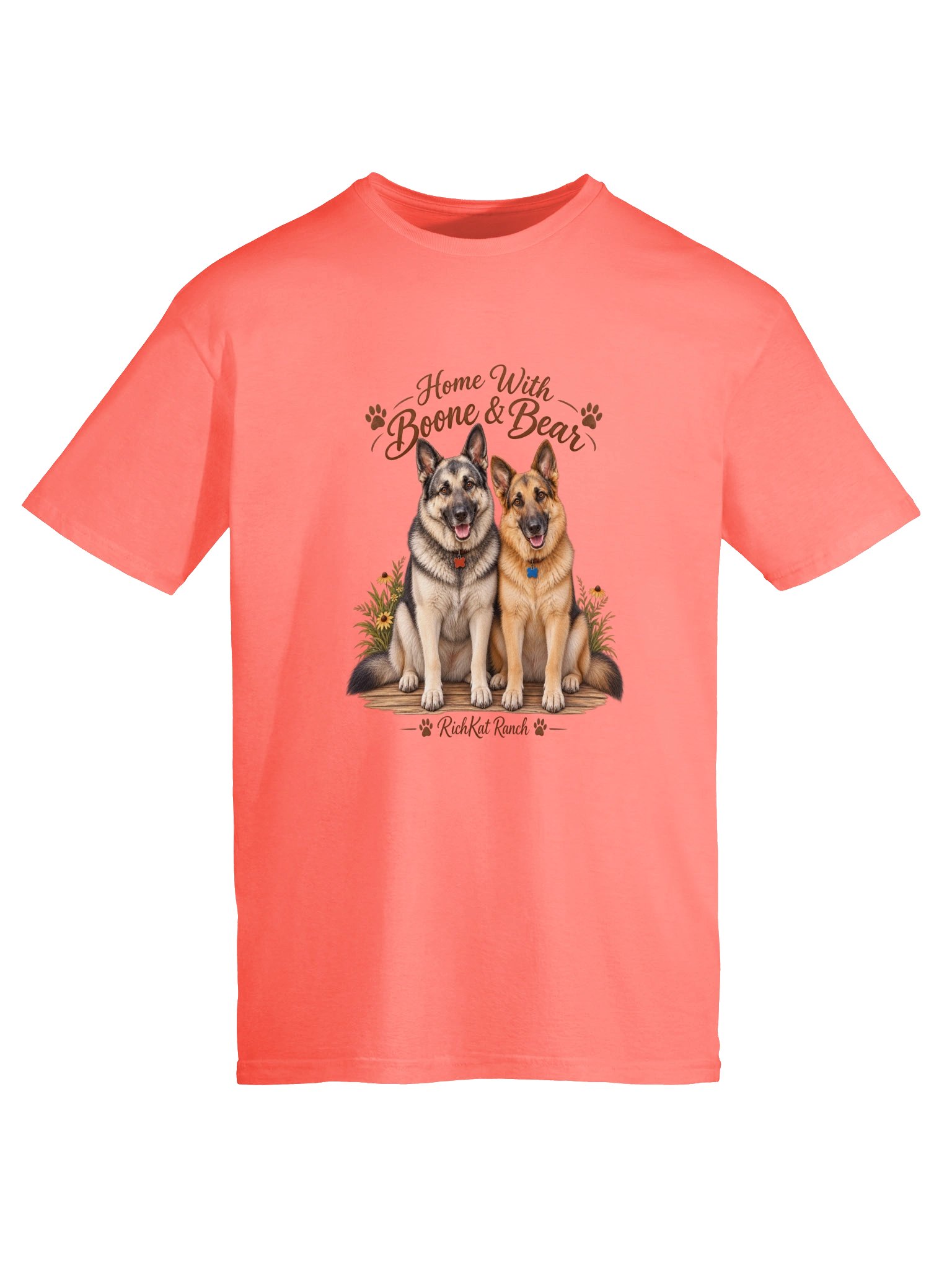 Home With Boone & Bear — Paws and Flowers T-Shirt product image (5)