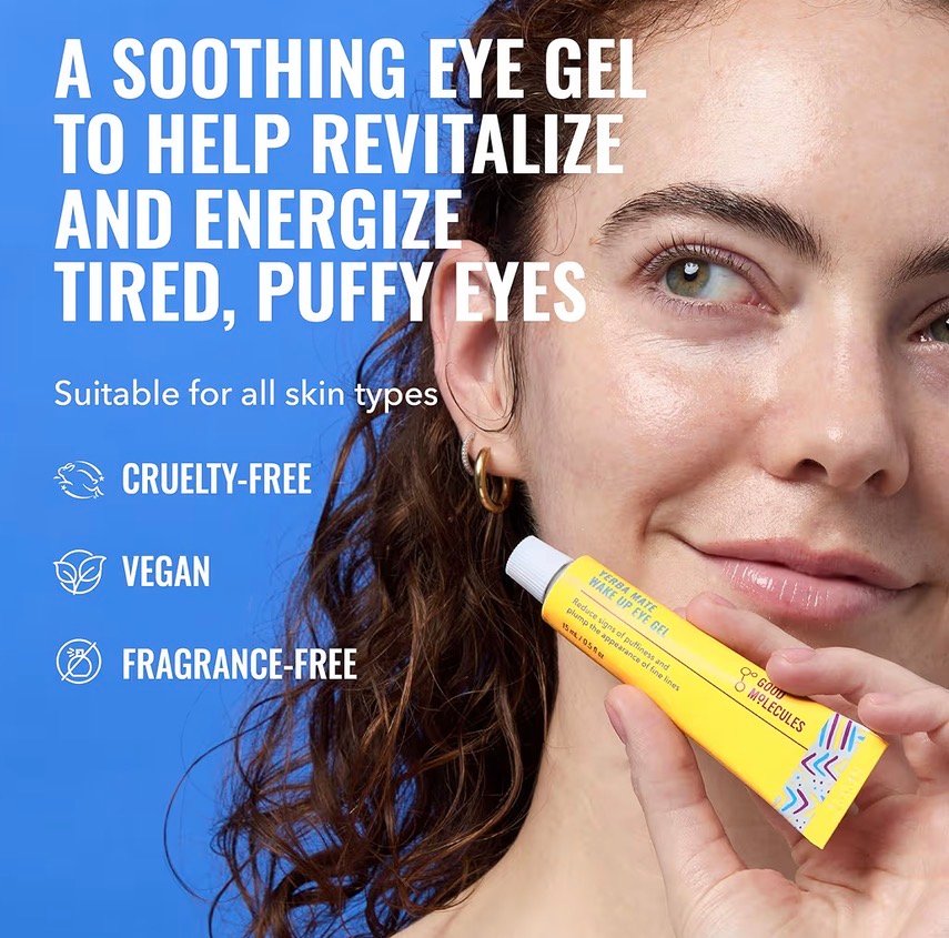 Good Molecules Yerba Mate Caffeine Eye Gel – Dark Circles & Puffiness Treatment, Hydrating Hyaluronic Acid, 0.5 fl oz product image (5)