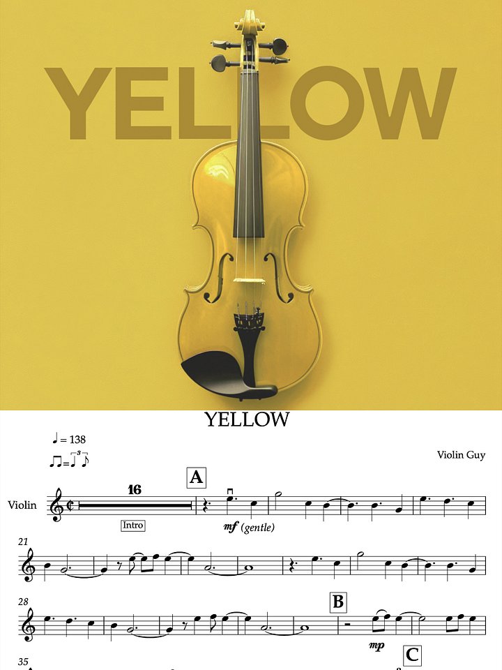 YELLOW - Sheet Music product image (1)