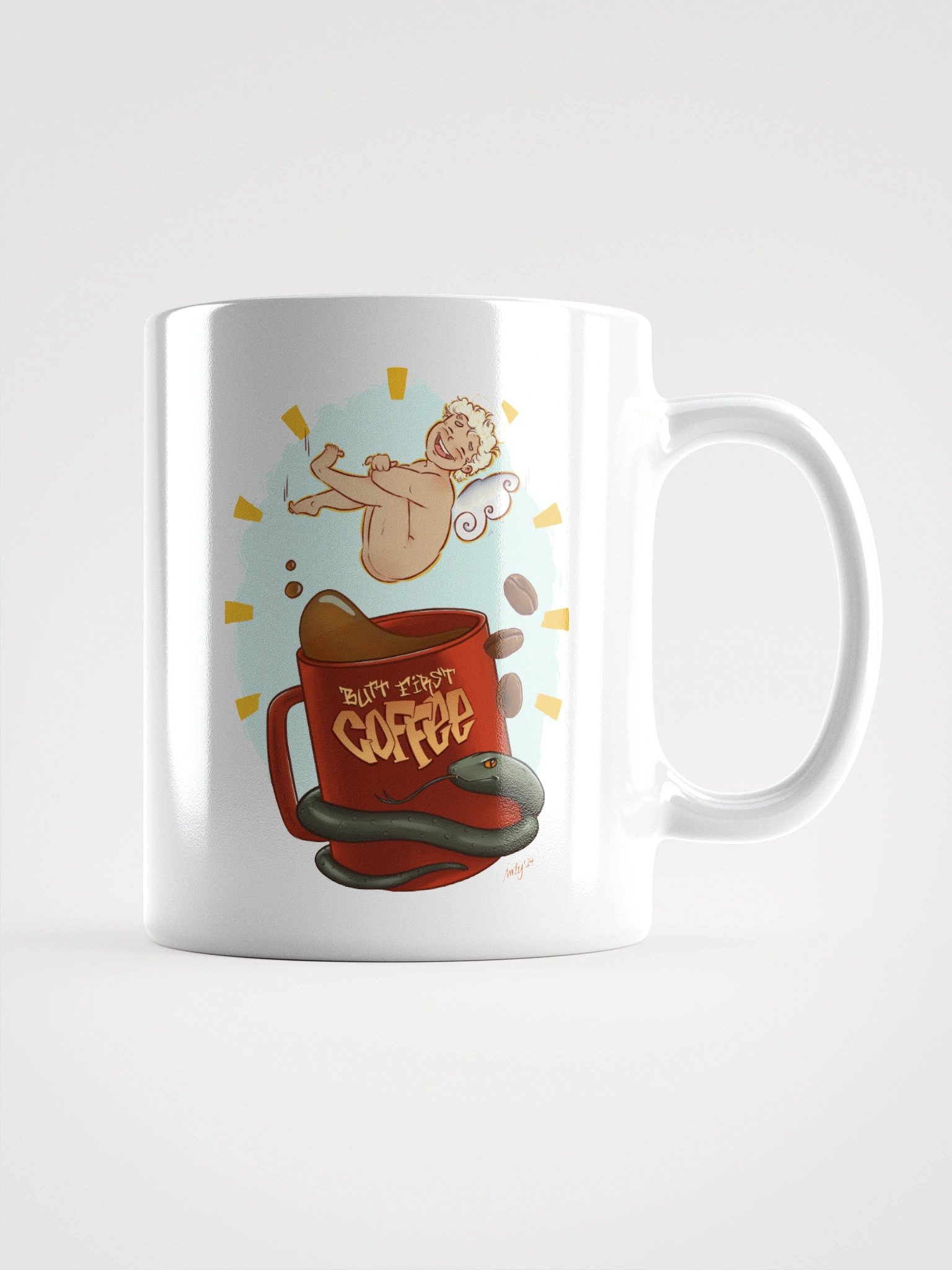 mug : butt first coffee | angel & snake edition product image (2)