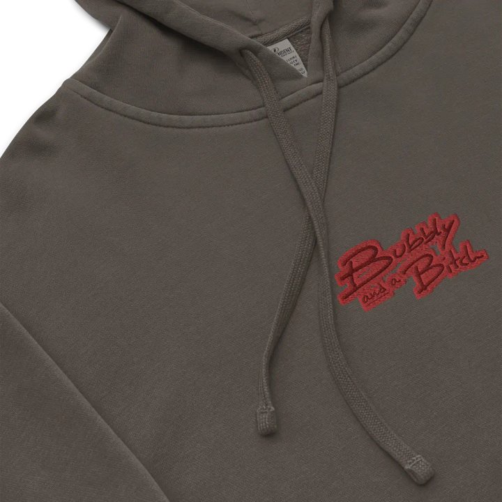 Bubbly and a B*tch (C. cherry design) embroidered pigment-dyed hoodie product image (1)