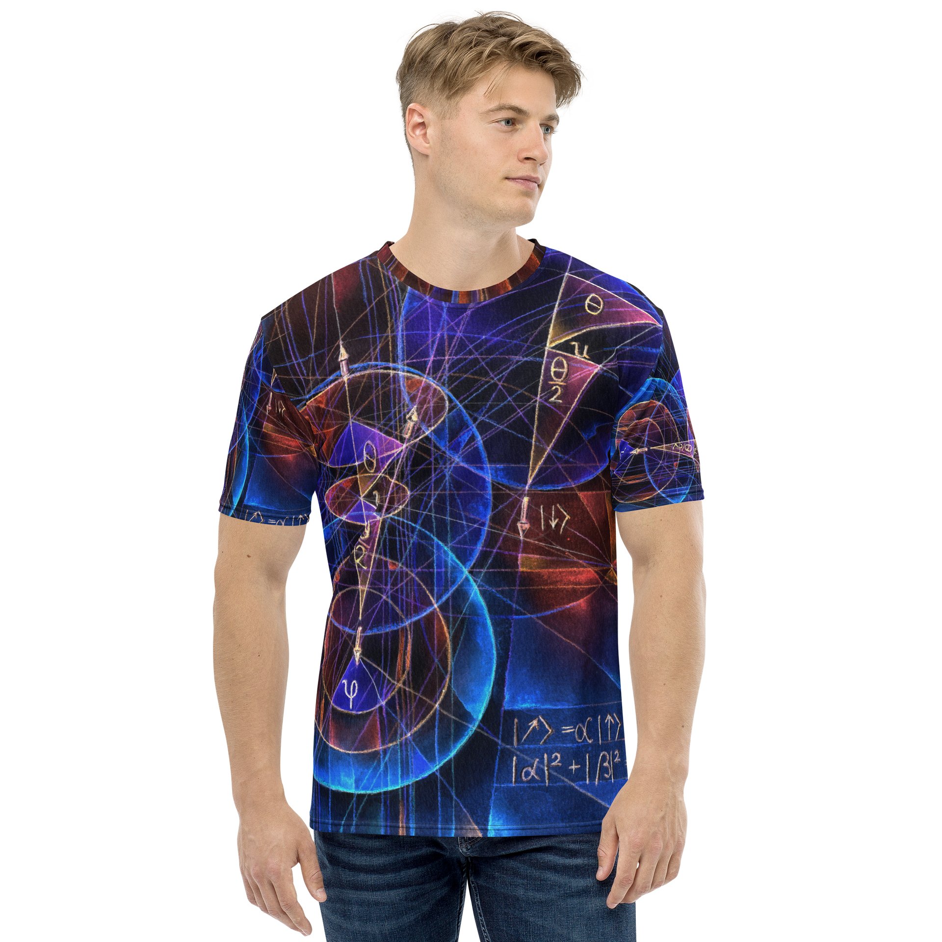 Spinning Projection - Quantum Physics Negative Art Men's Crew Neck T-Shirt product image (5)