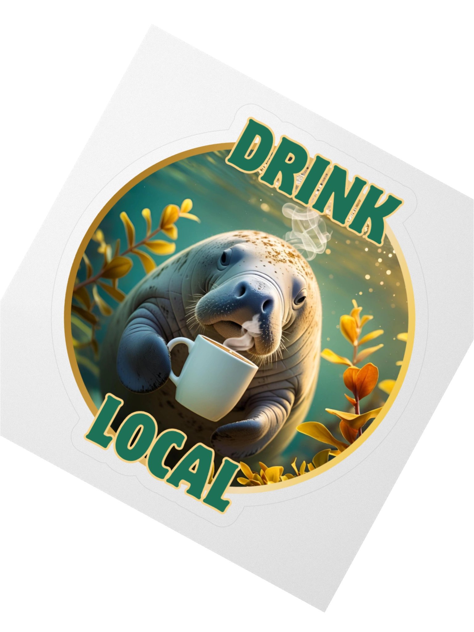 Drink Local Manatee Sticker product image (2)