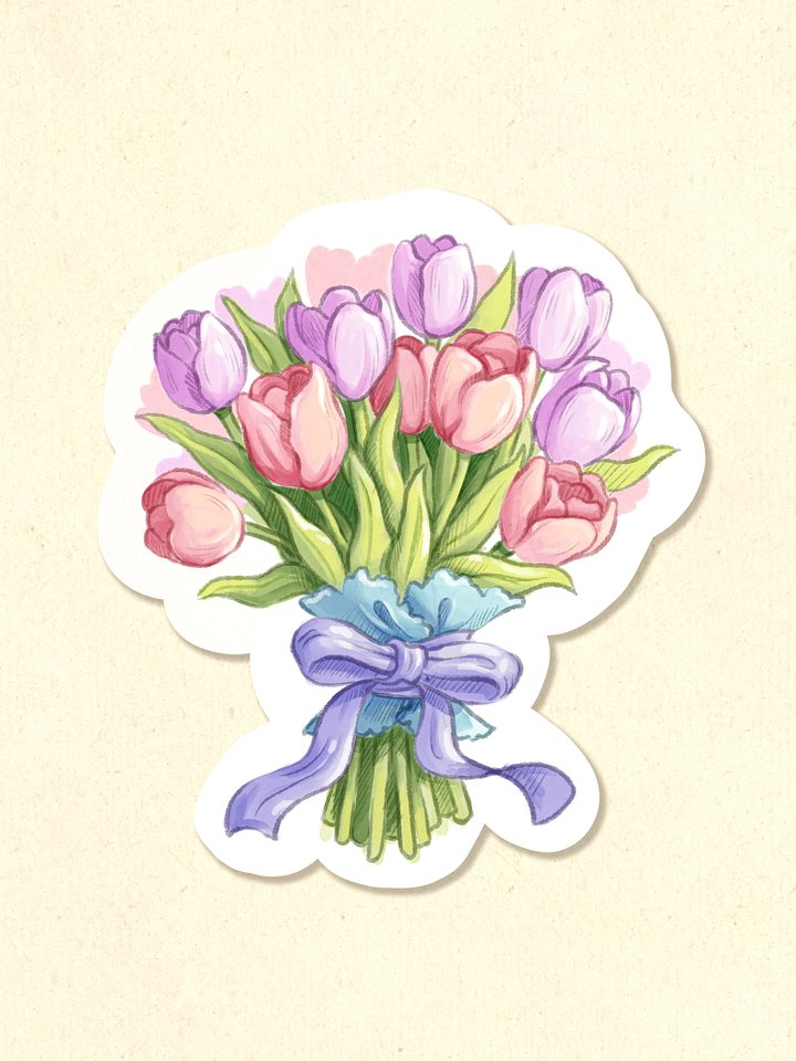 Tulip Bouquet - Sticker 3x3 product image (1)