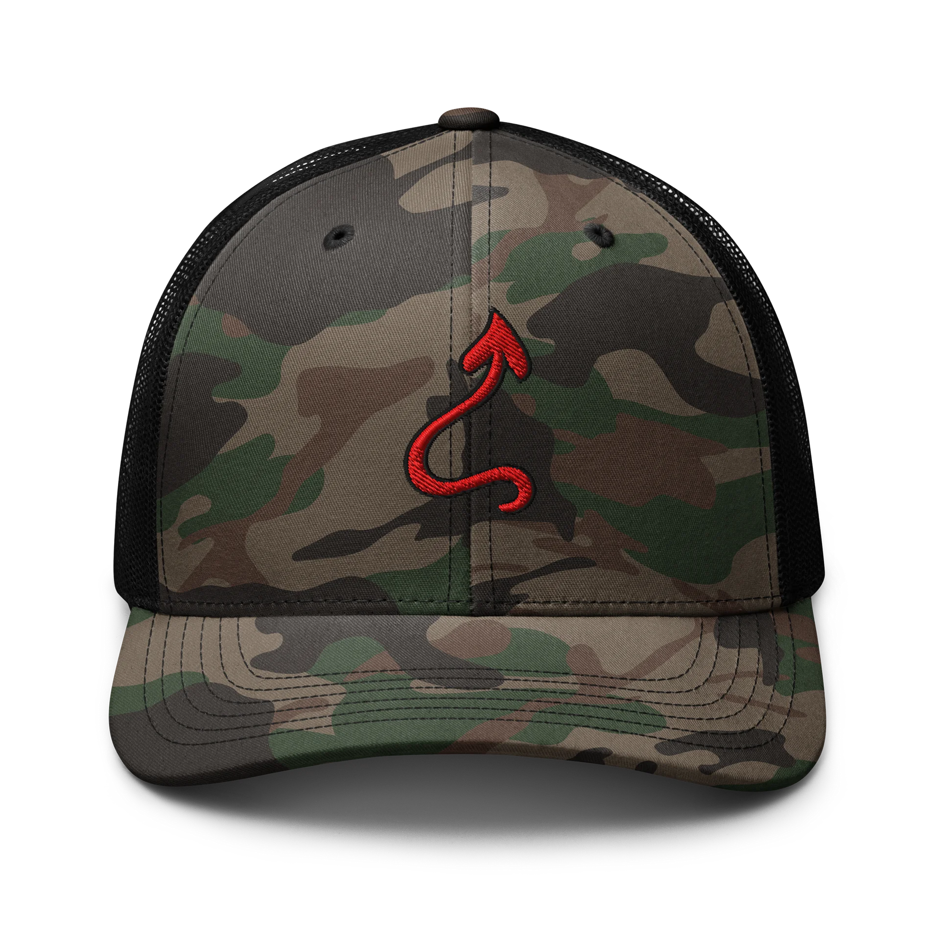 Booty Demon Devil Tail Men's Camo Embroidered Trucker Hat product image (1)