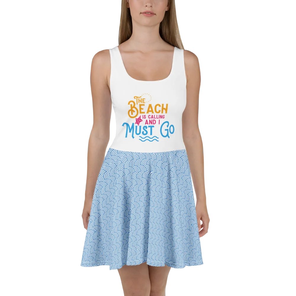 “The Beach Is Calling” Skater Beach Dress product image (1)