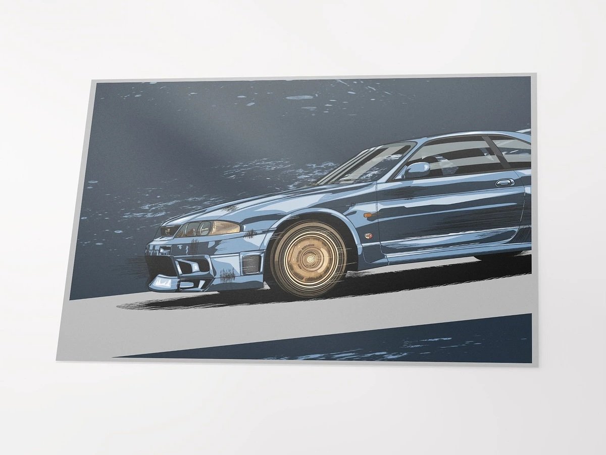 "Nissan Skyline GT-R (R33)" Original Artwork Print product image (2)