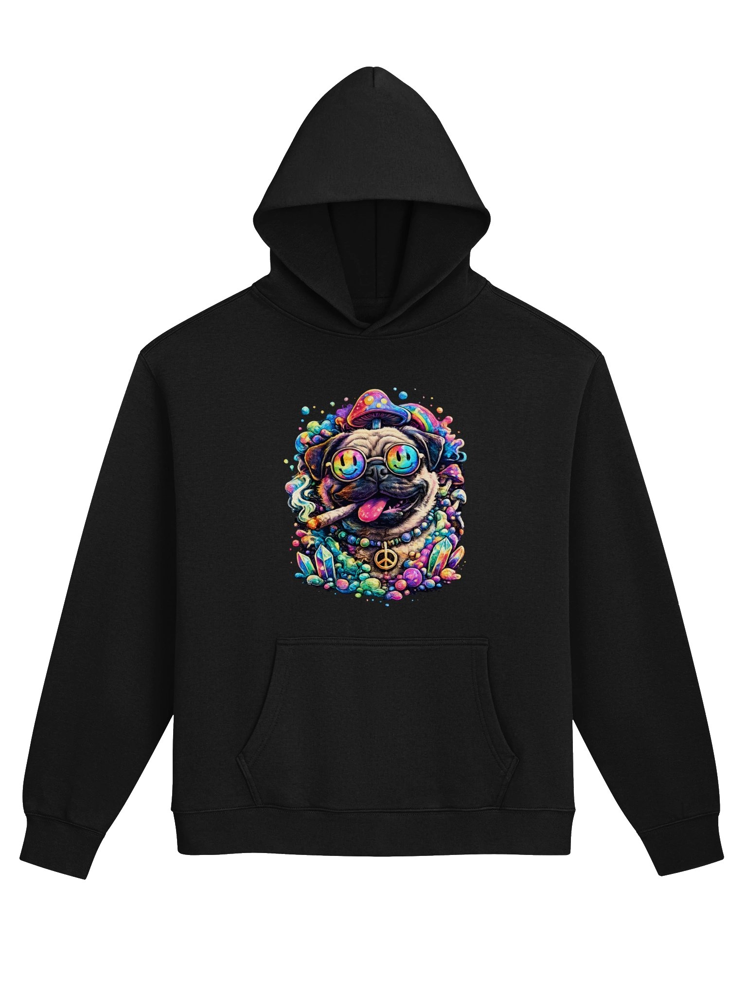 Psychedelic Pug Hoodie — Colorful Retro Dog Graphic Sweatshirt product image (1)