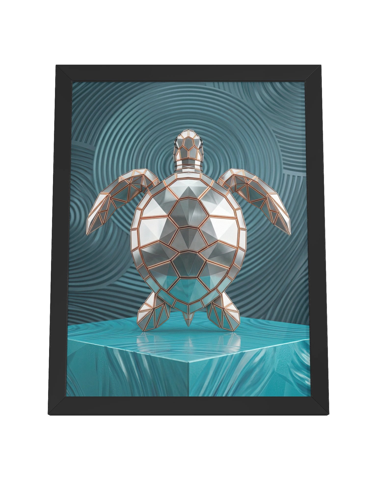 Geometric Turtle Framed Poster - Neo-Deco Luxury Wall Art product image (4)