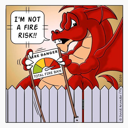 Red's local council is a little passive-aggressive when it comes to reminding him of their total fire ban during the heatwave...