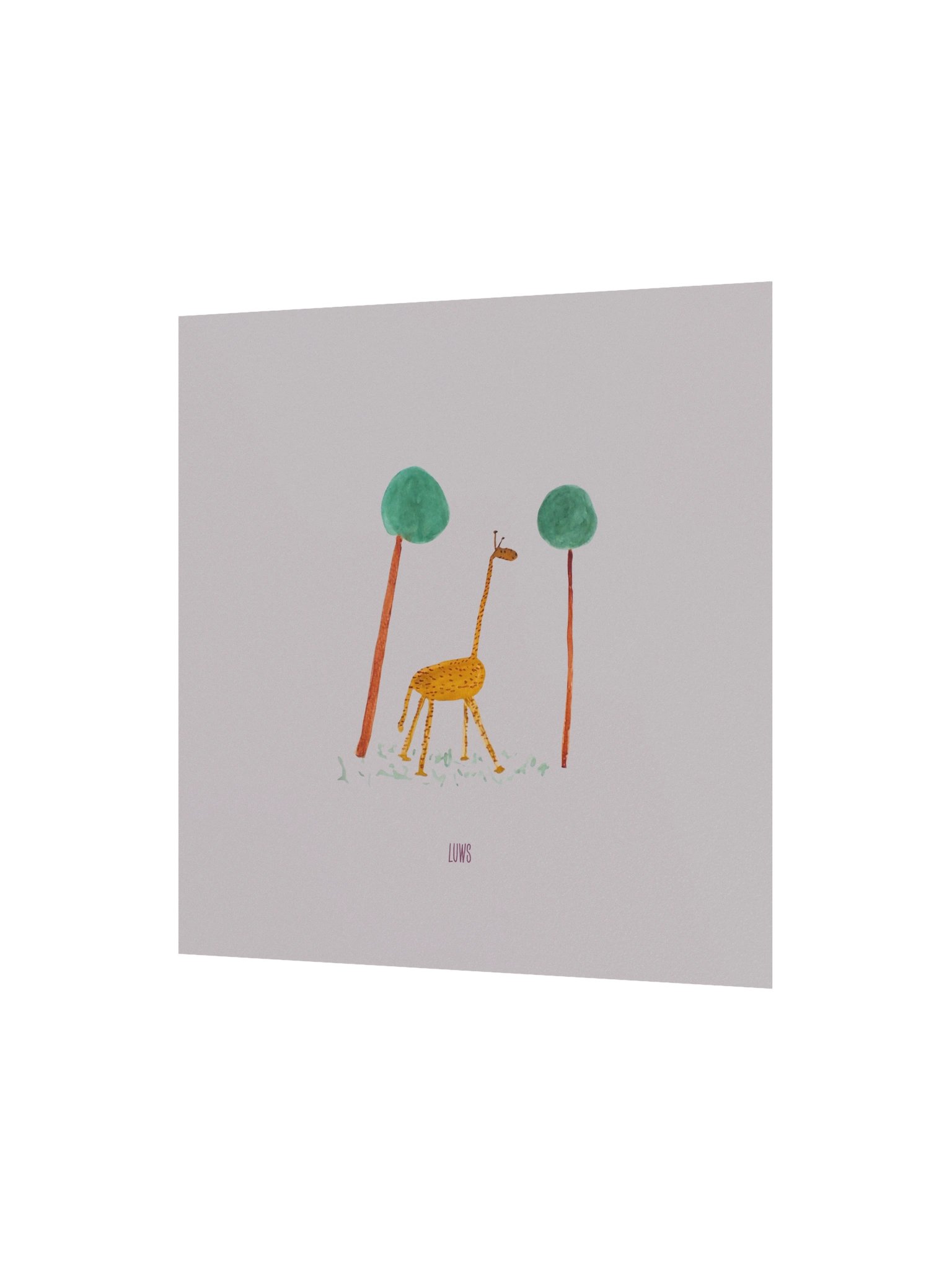 Liam, the giraffe | Giraffe Watercolor Poster (Unframed) product image (2)