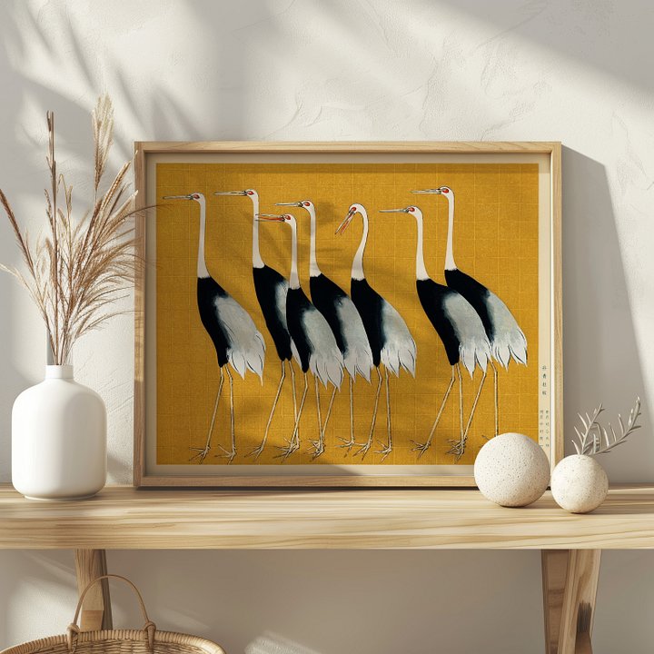 Red Crowned Cranes by Ogata Korin Vintage Japanese Woodblock Print product image (17)