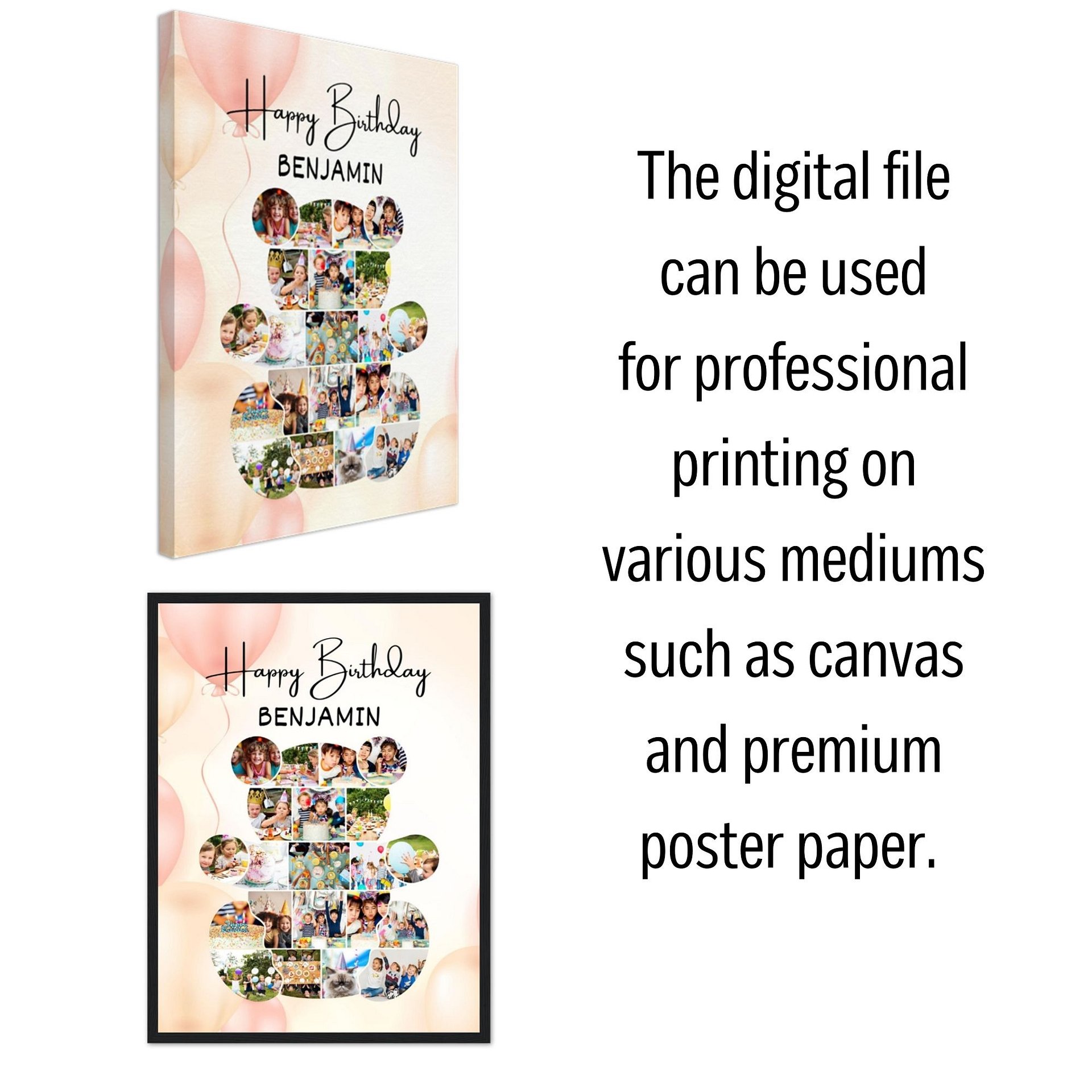 Bear Birthday Photo Collage Canva Template product image (5)