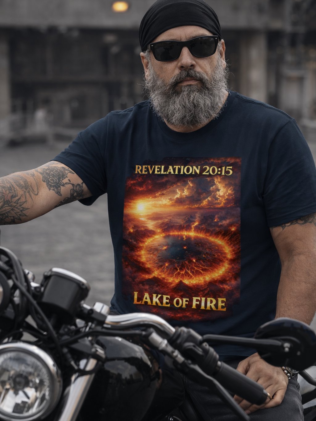 Book of Revelation Tee, Revelation Bible Verse Lake of Fire Prophetic Hell T-Shirt product image (4)
