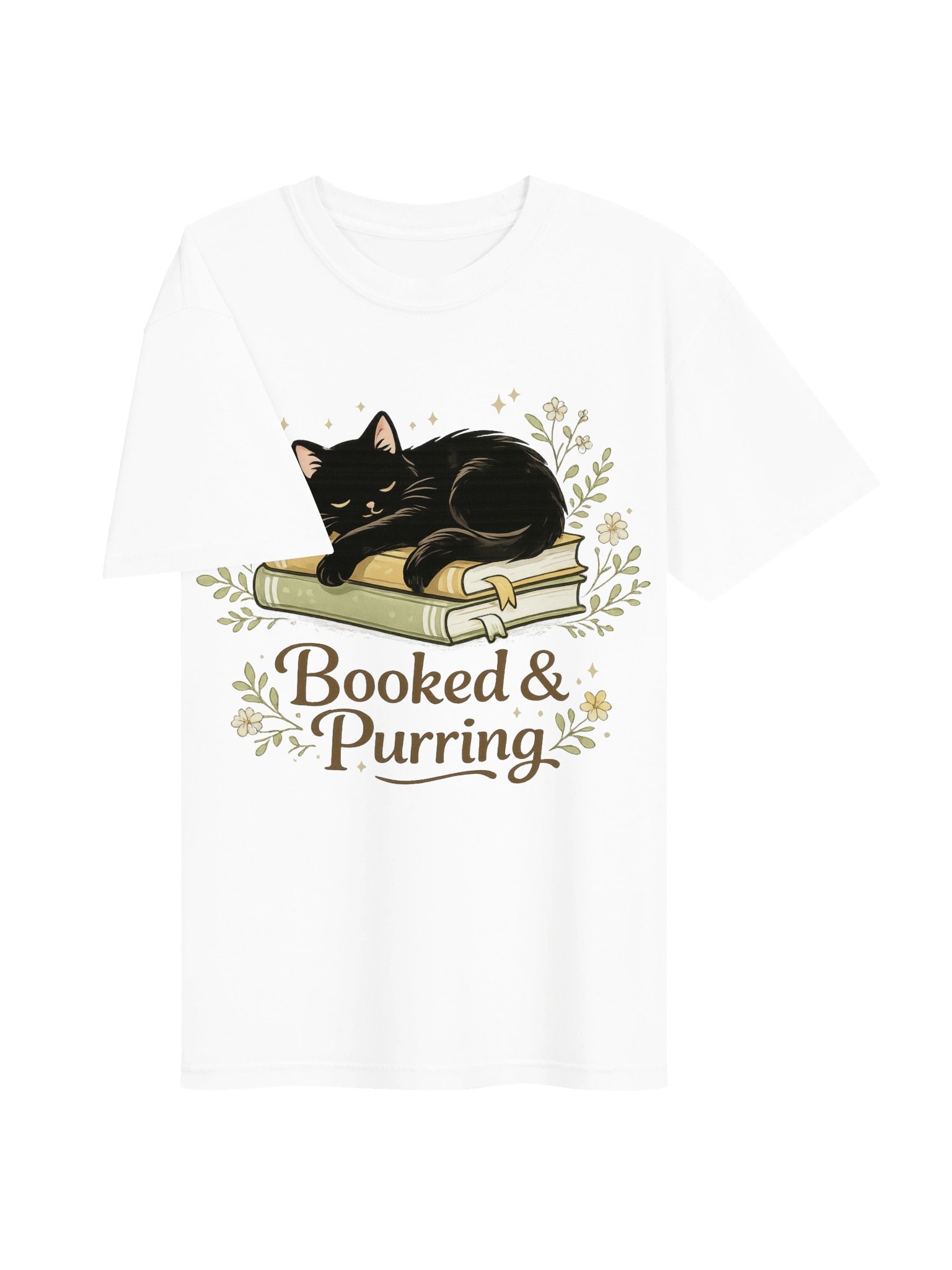 Cute Black Cat Floral Book Tee, Bookish Tee, Book Lover Shirt, Gift for Cat Lover, L, Floral Cat Shirt, Cat Mom Gift product image (23)