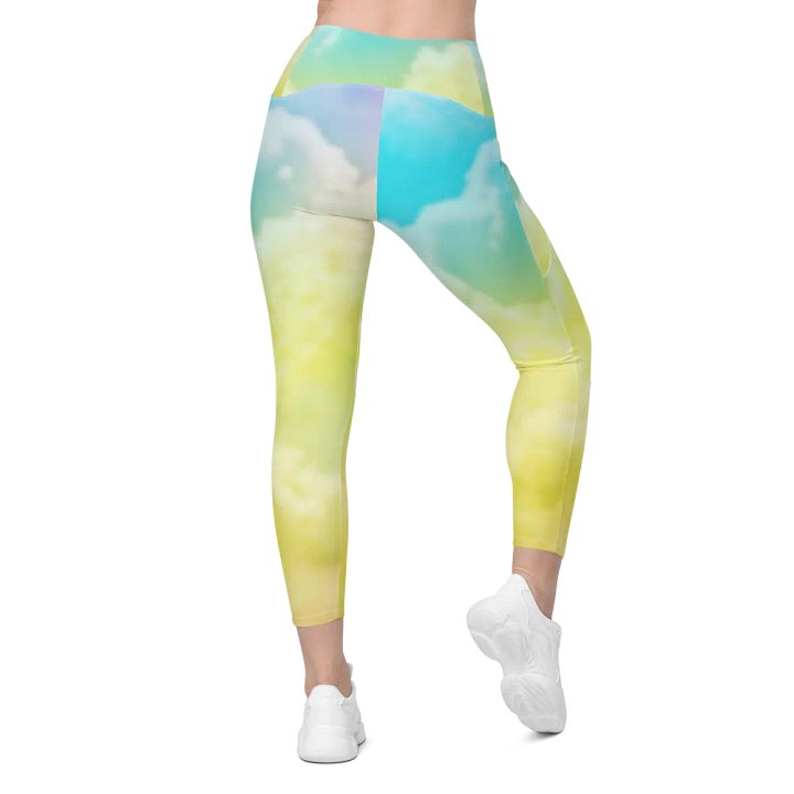 Blur cloud rainbow Design Leggings with Pocket - V8 product image (1)