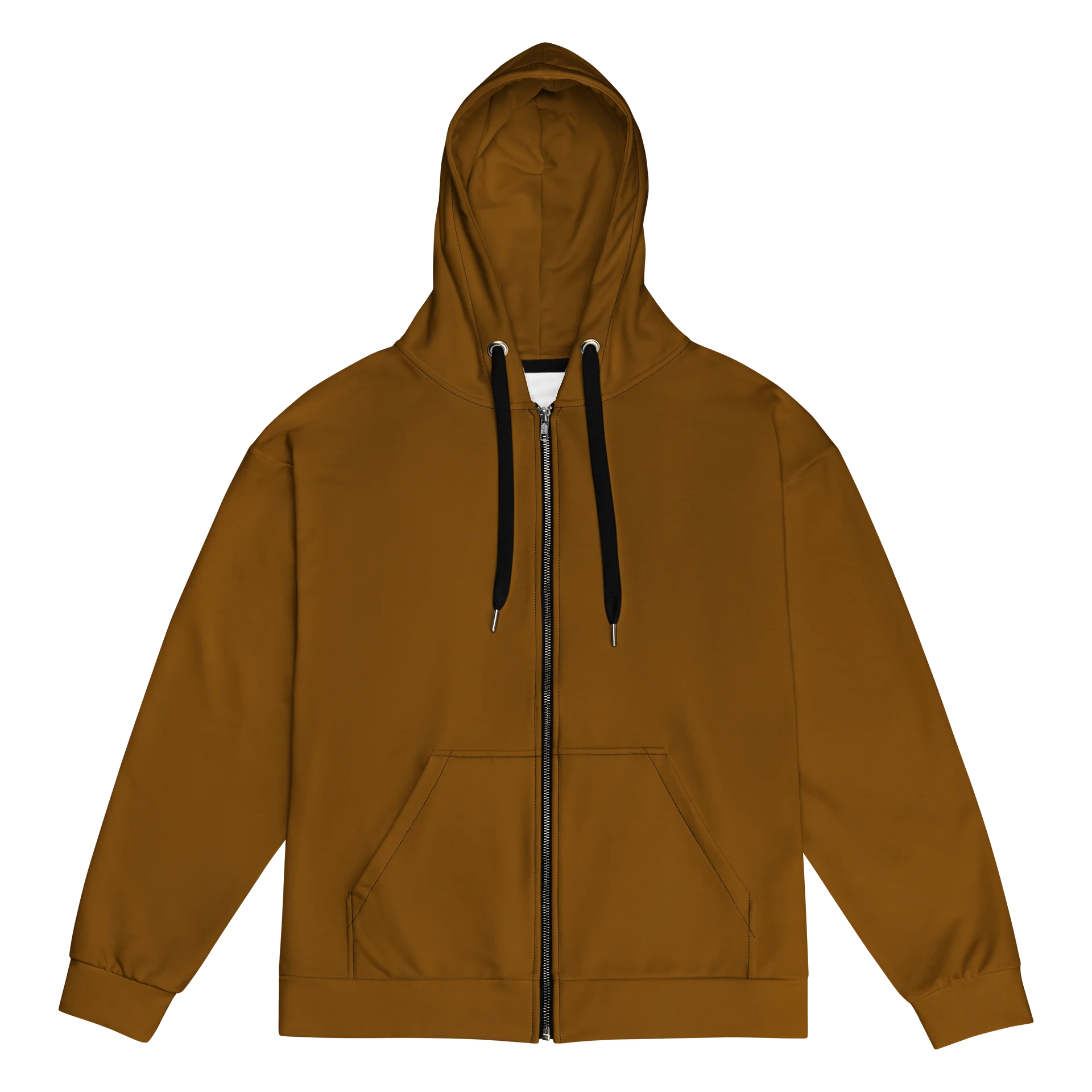 Solid Brown Zip Hoodie product image (2)
