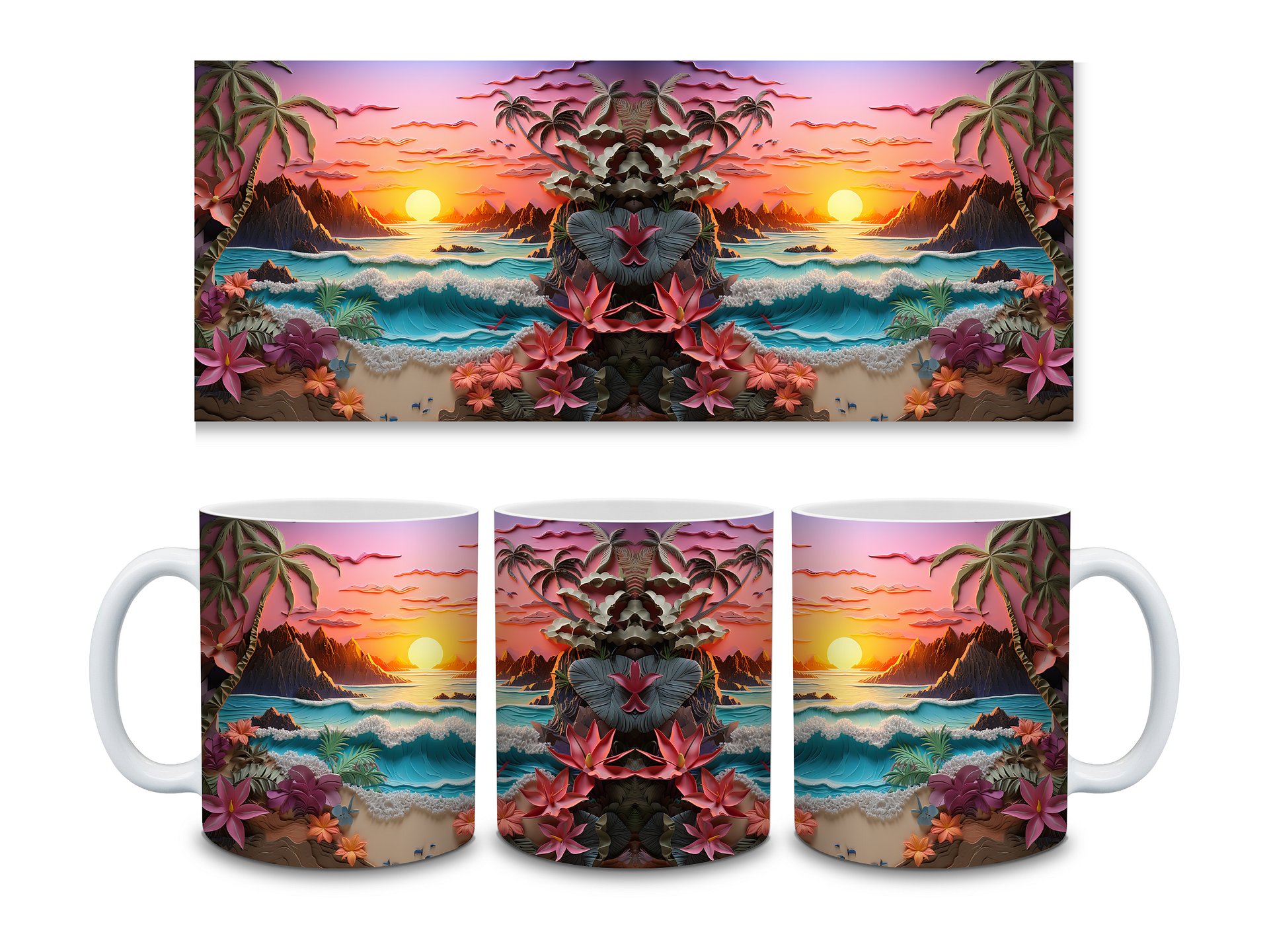 New ProductTropical Sunset Paradise 11oz Coffee Mug – Vibrant Beach Scene Ceramic Cup – Perfect for Coffee, Tea, or Coastal-Themed Déco product image (3)