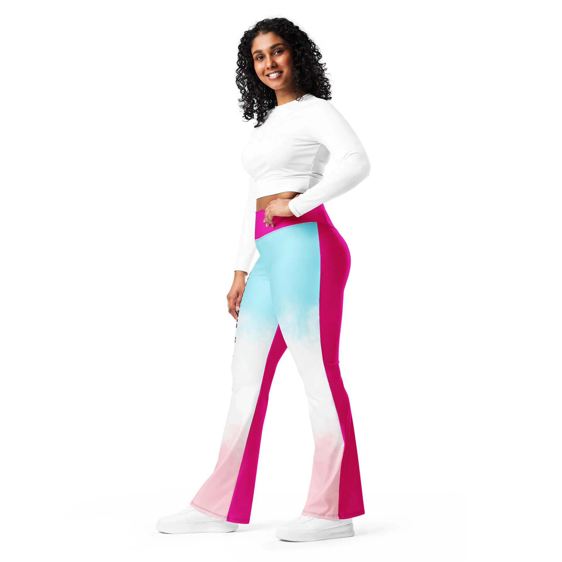 The "Constancia" Flare Leggings Blue, Pink, White product image (5)