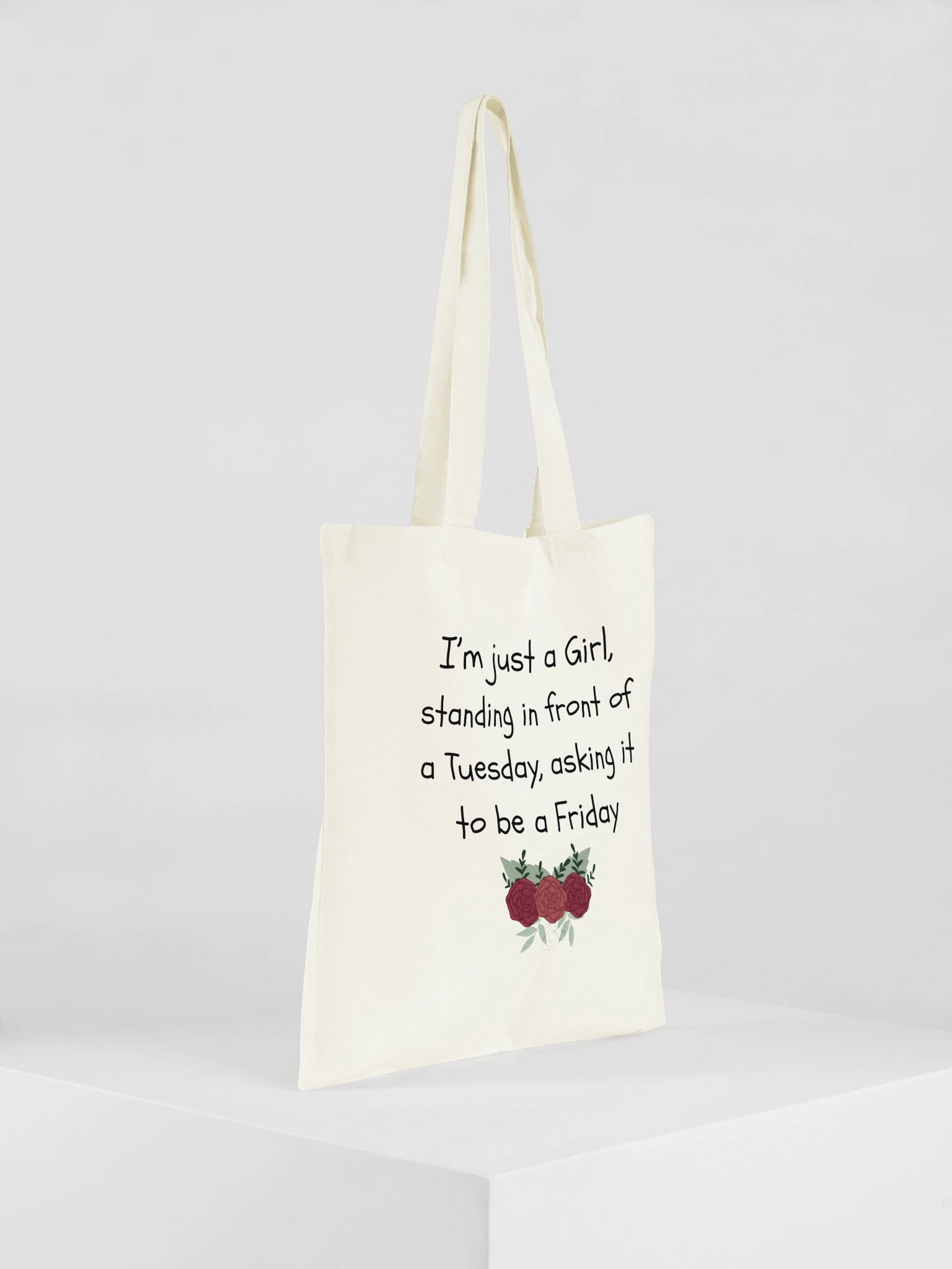 "I'm Just A Girl" Tote Bag. product image (4)