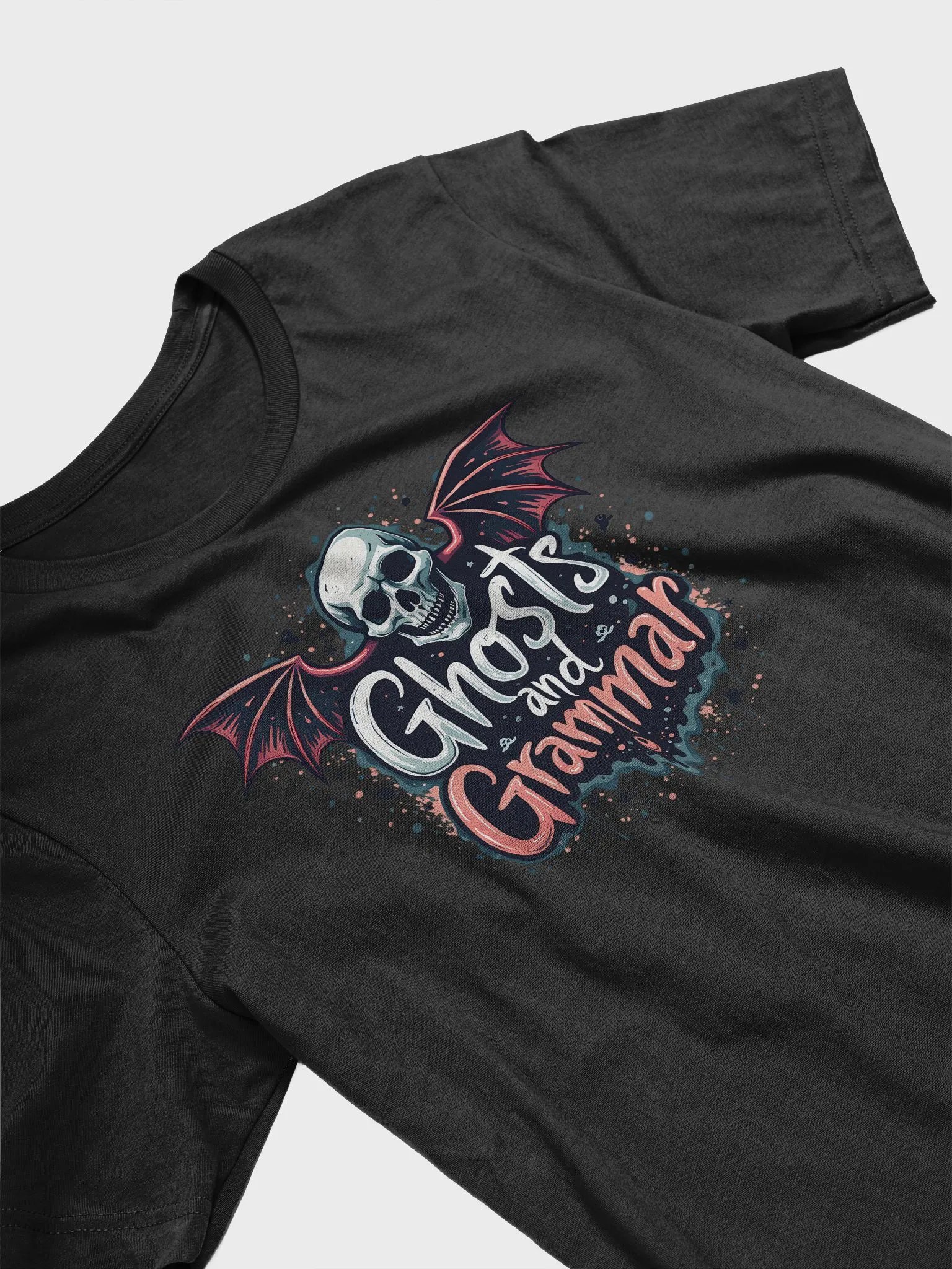 Ghosts and Grammar Skull Wings Tee product image (9)