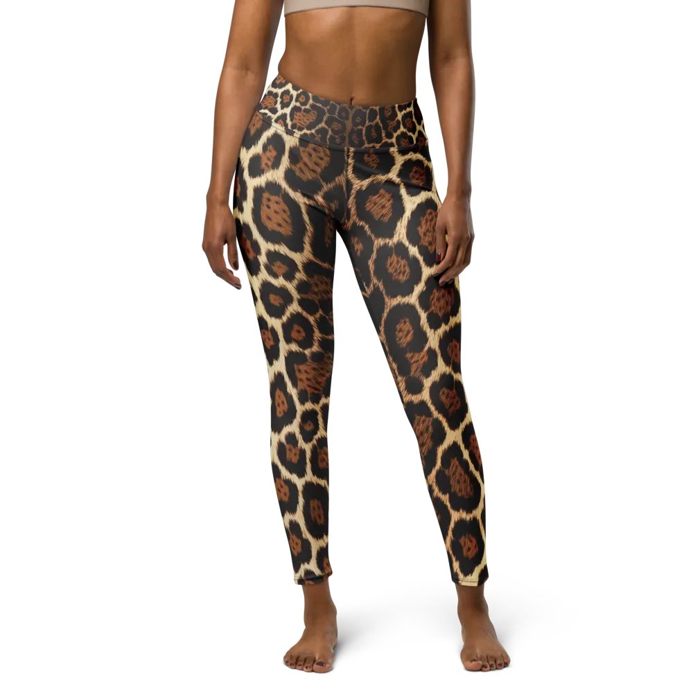 Black Brown Leopard Print Leggings – Stylish Animal Print Stretch Pants for Women – High Waist, Soft, Comfortable, Trendy Activewear product image (4)