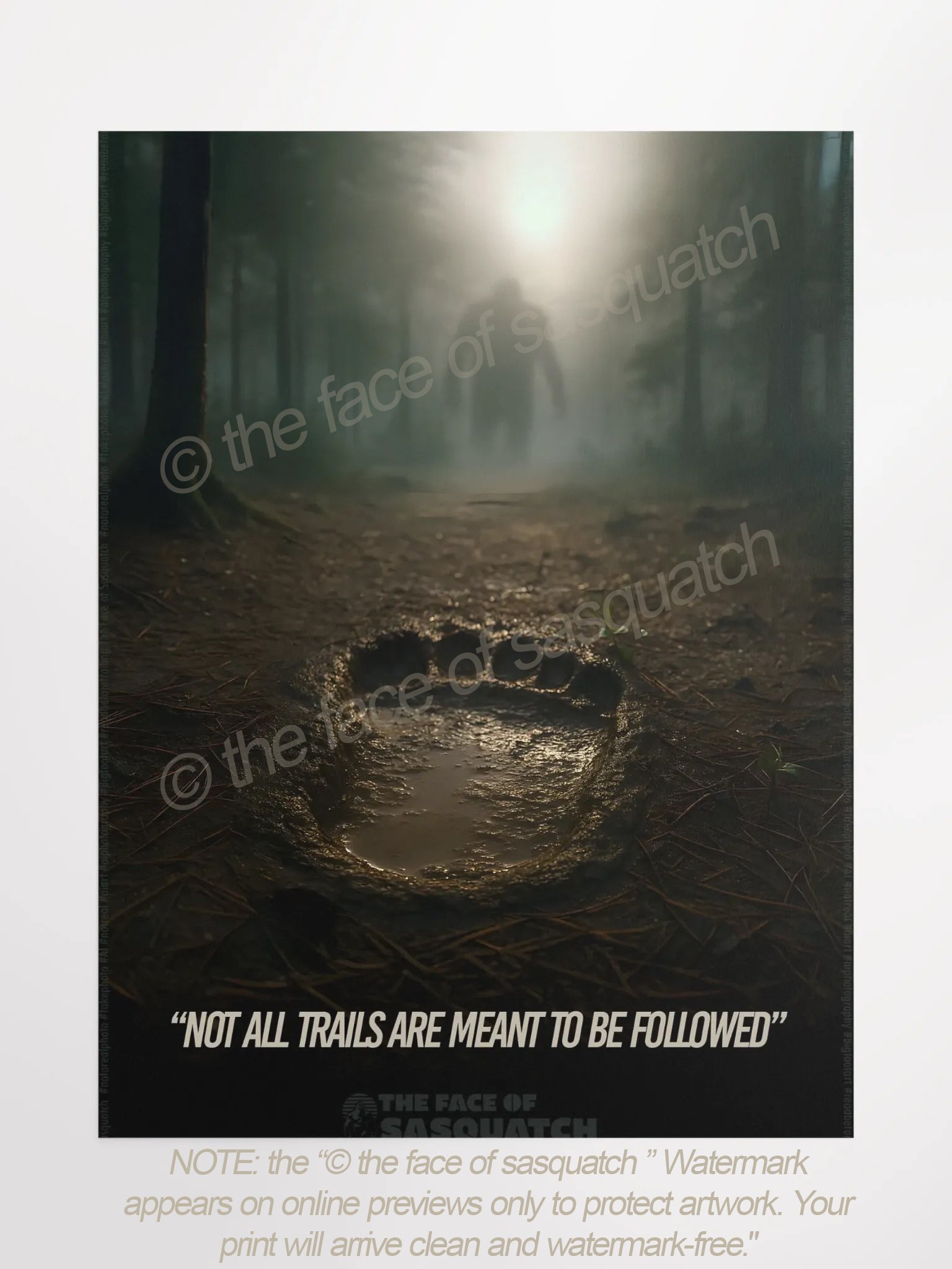 Bigfoot Poster ("Not all trails are meant to be followed" product image (1)