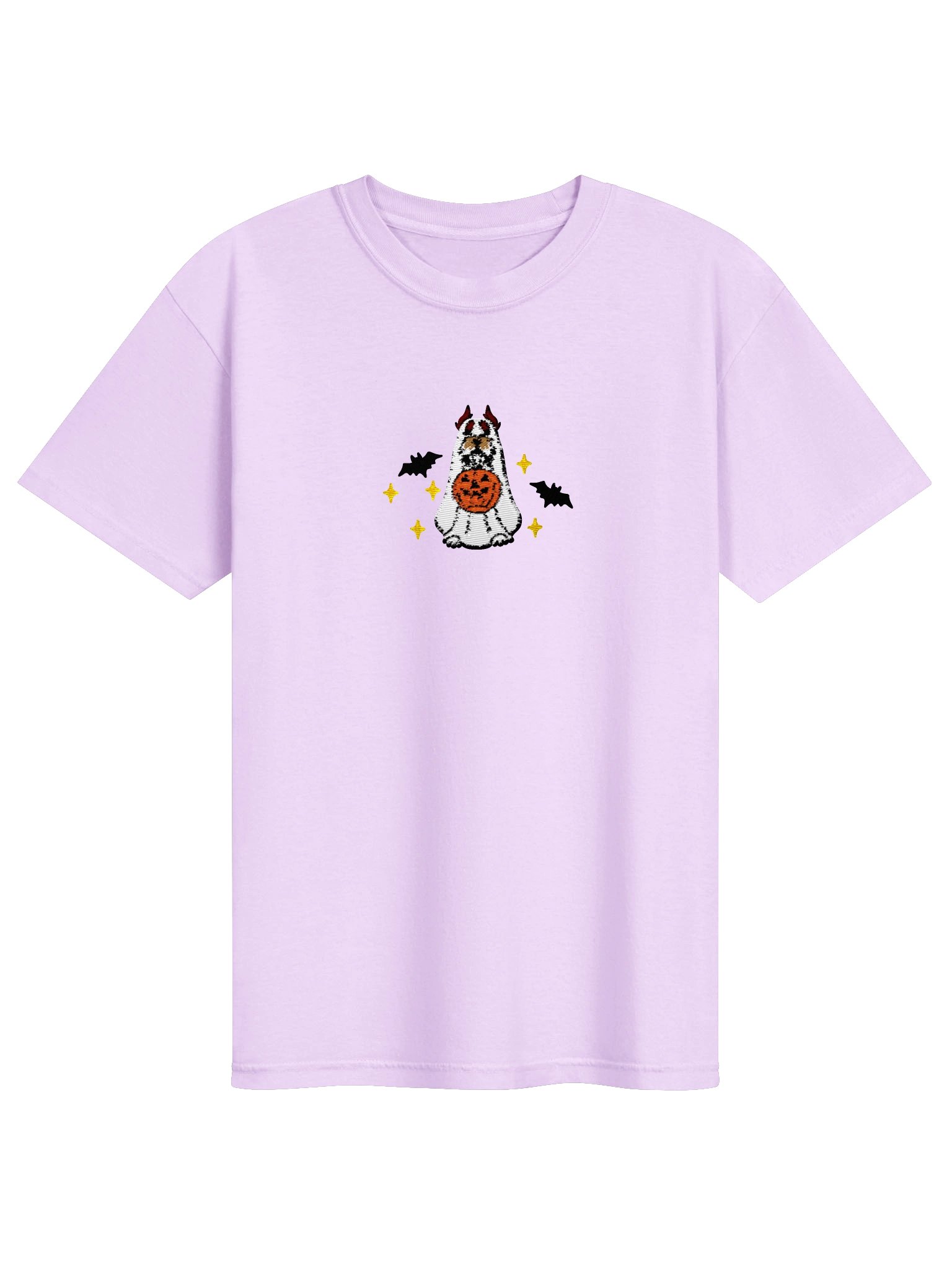 Halloween Miniature Schnauzer(Liver & White, Cropped Ears) Embroidered T-Shirt product image (41)