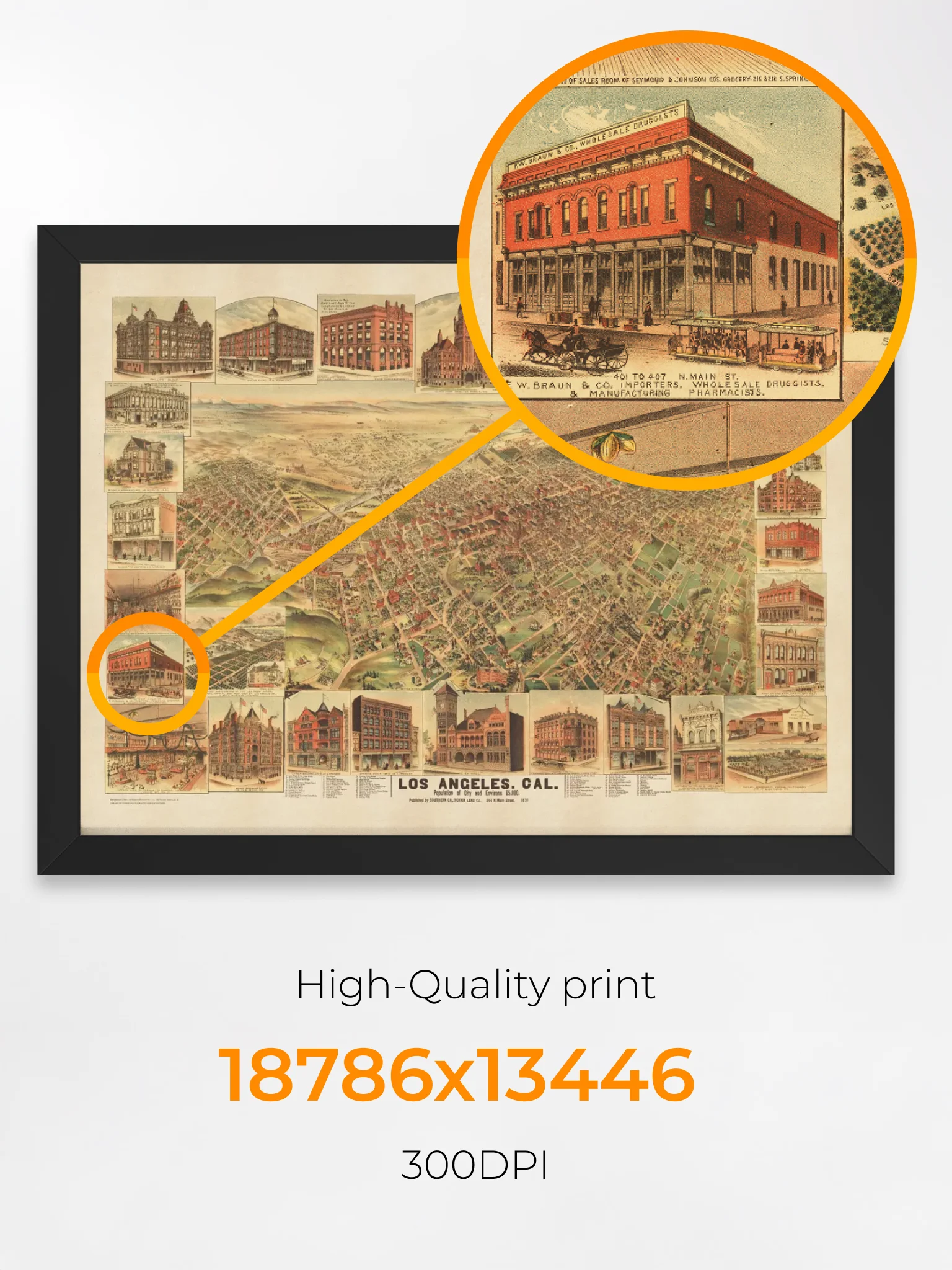 Los Angeles 1891 (Framed Poster Print) product image (4)
