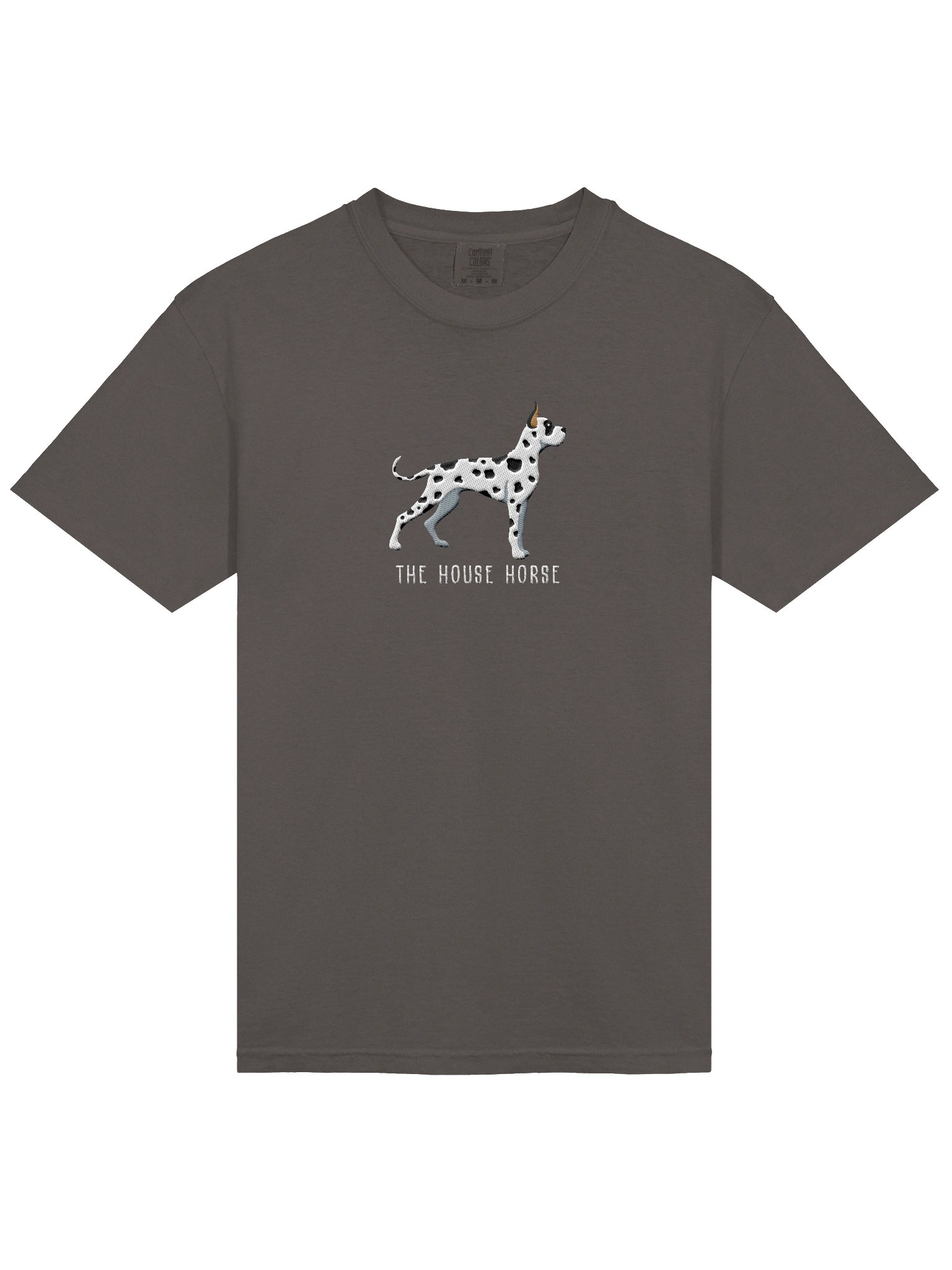 The House Horse T-Shirt(Embroidered) of a Great Dane(Harlequin, Cropped Ears) product image (6)