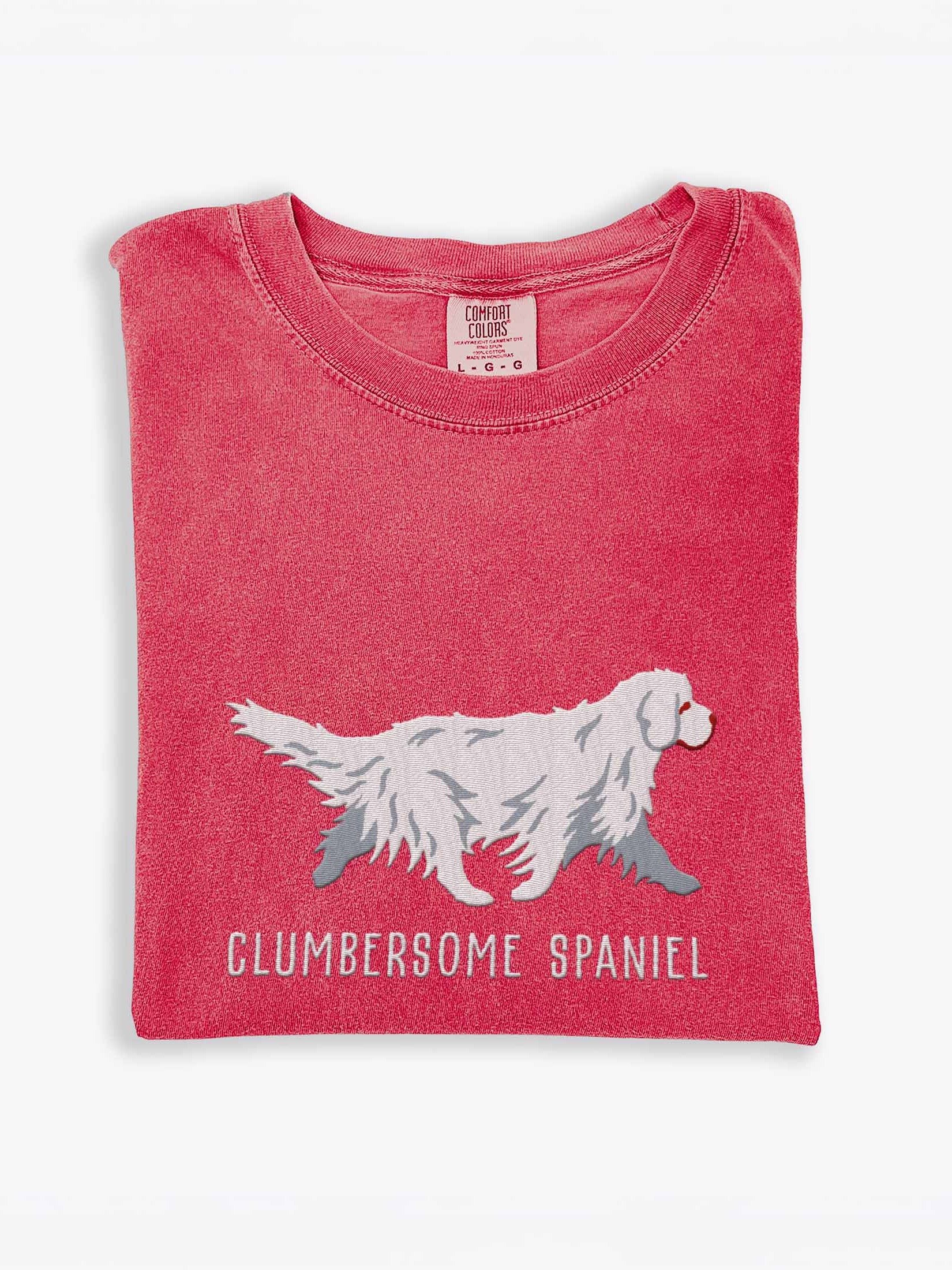 Clumbersome Spaniel T-Shirt(Embroidered) of a Clumber Spaniel(White) product image (1)