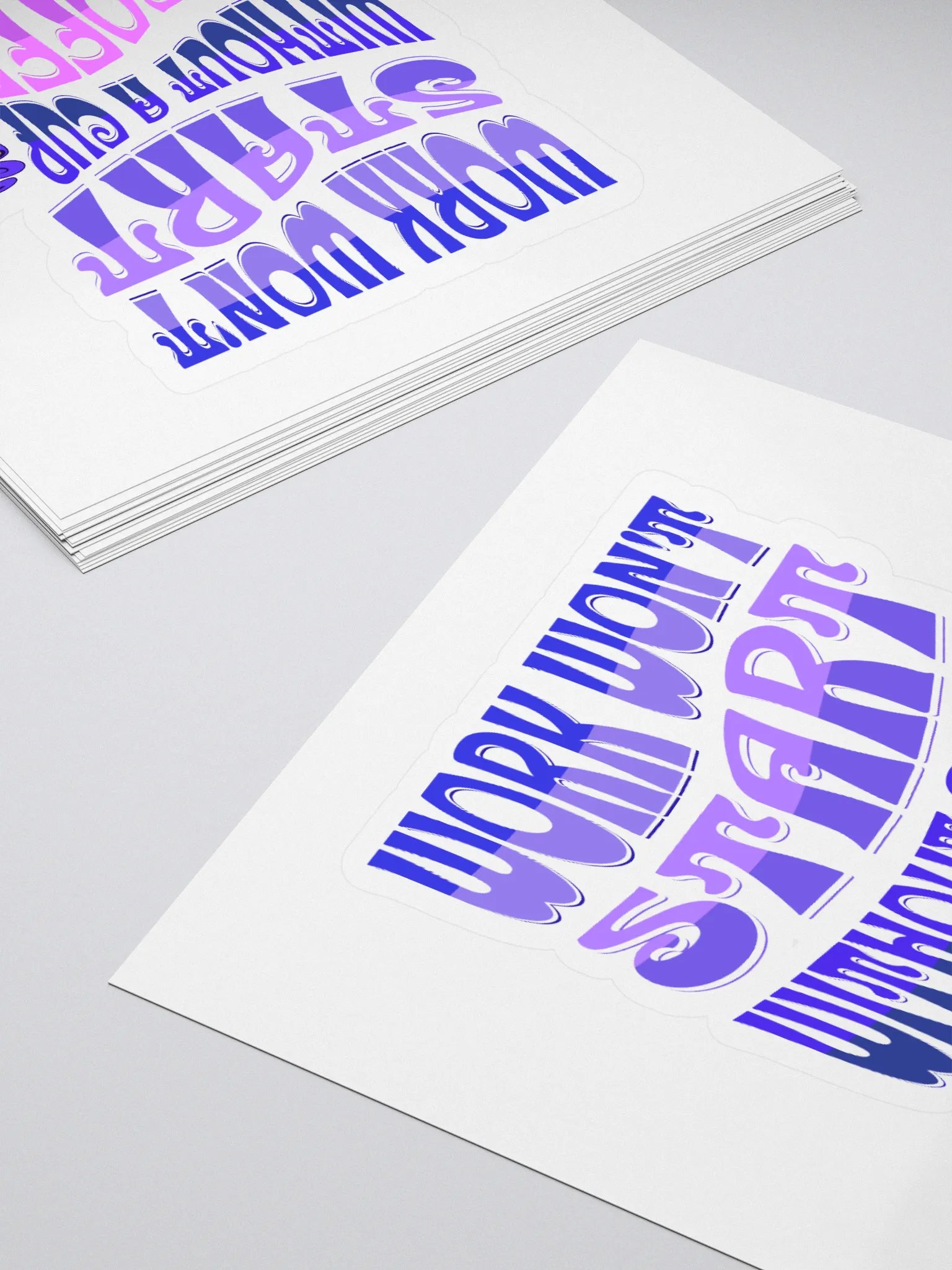 Work Won't Start Without A Cup of Coffee Sticker product image (4)