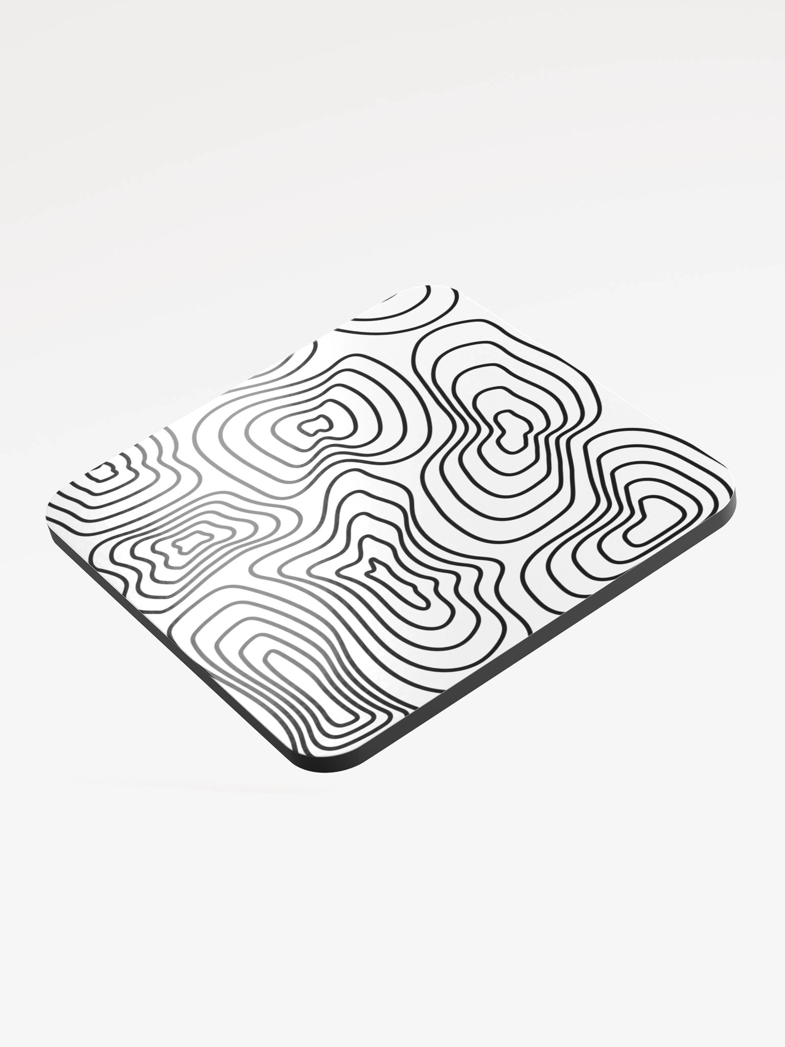 Black on White Topographic Cork Coaster Set product image (3)