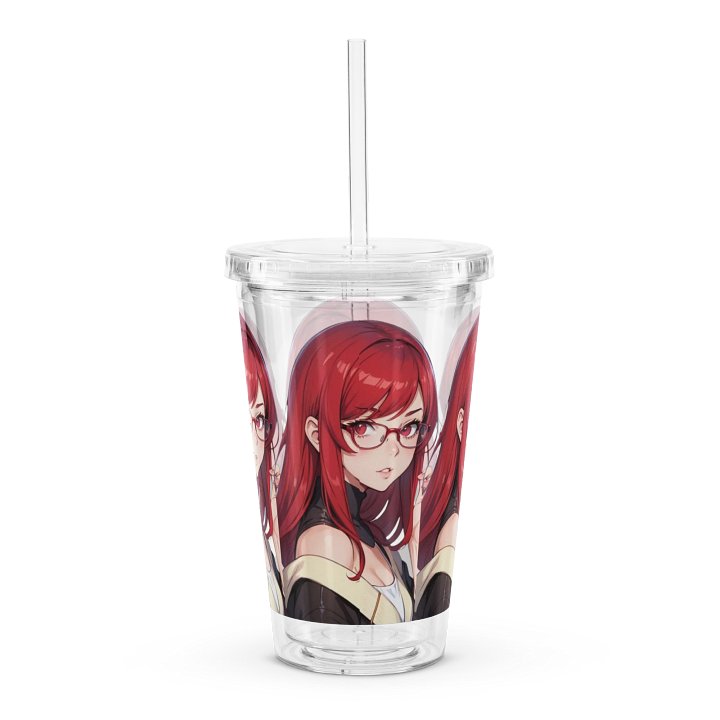 (Red WAIFU) K Clear Plastic Tumbler product image (2)
