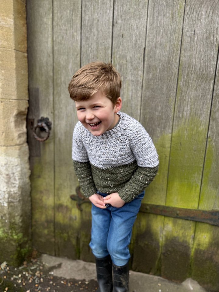 Easy Tweedy Crochet Sweater Pattern - Child Sizes product image (2)