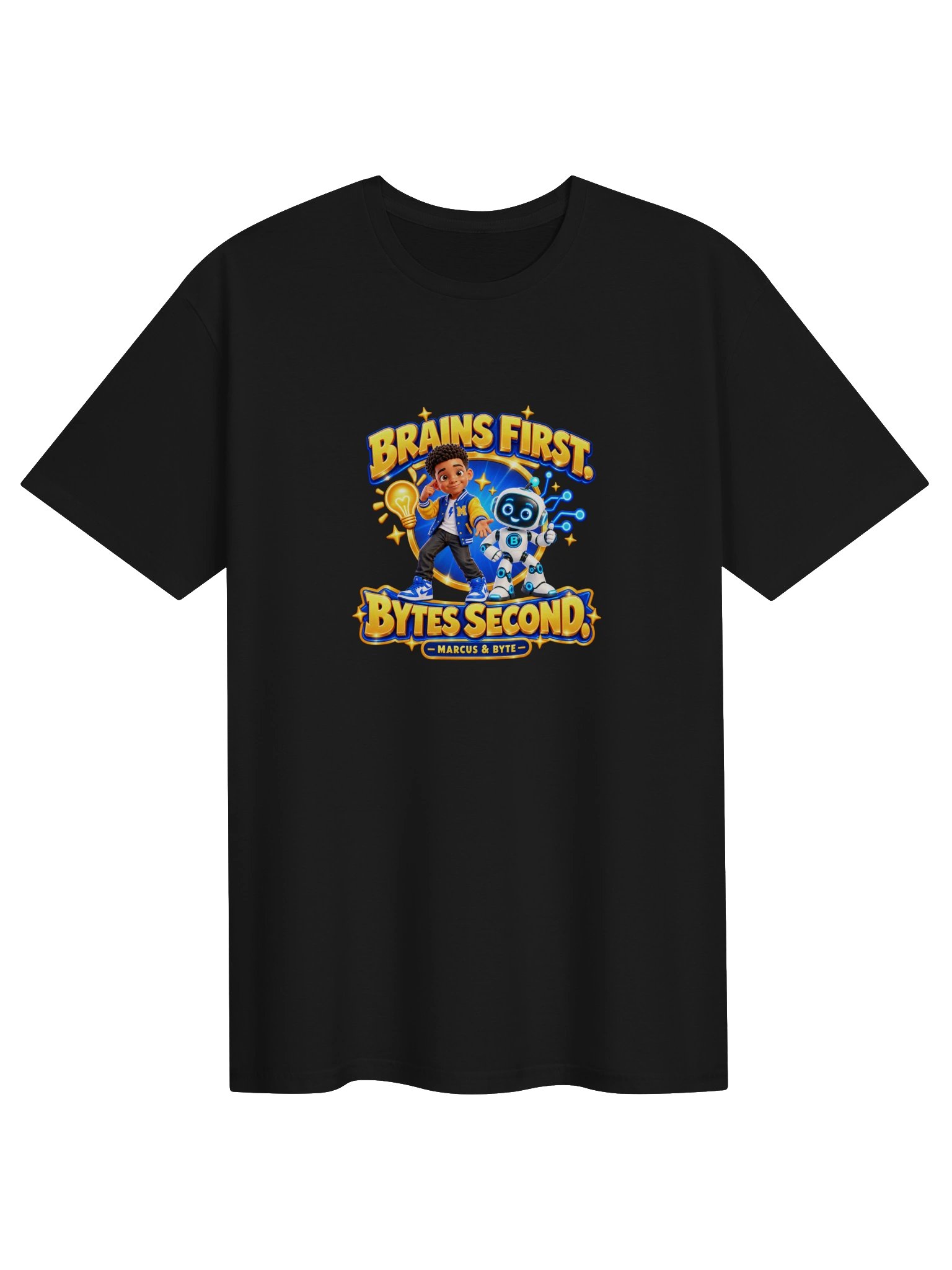 Brains First. Bytes Second. Adult Unisex T-Shirt | Marcus & Byte product image (29)