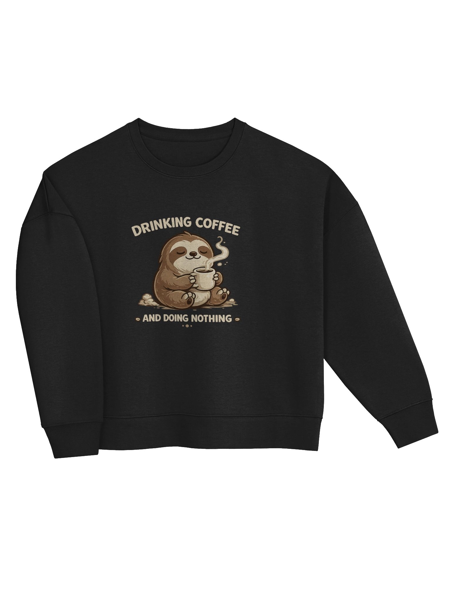 The Slow Morning Cropped Crewneck — "Drinking Coffee and Doing Nothing" product image (2)