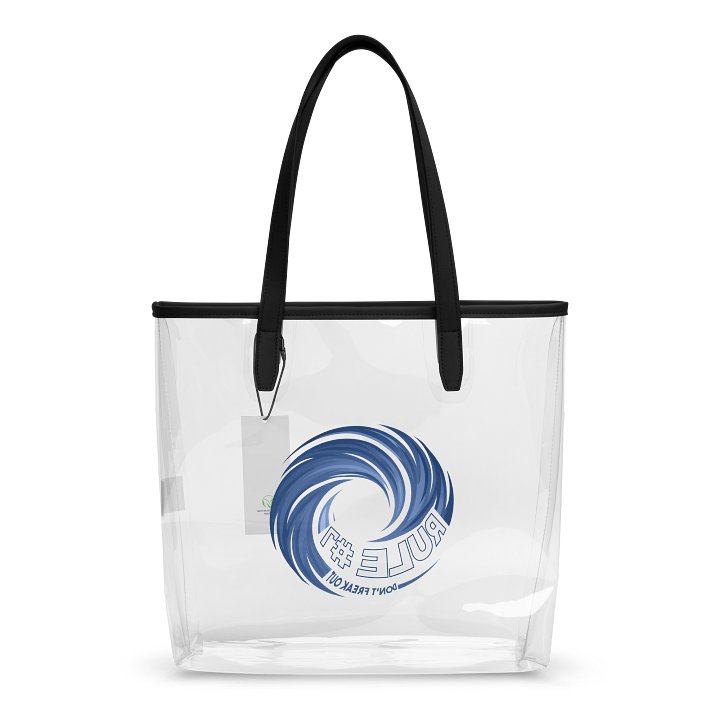 Rule #7 Clear Tote Bag Blue and White product image (2)