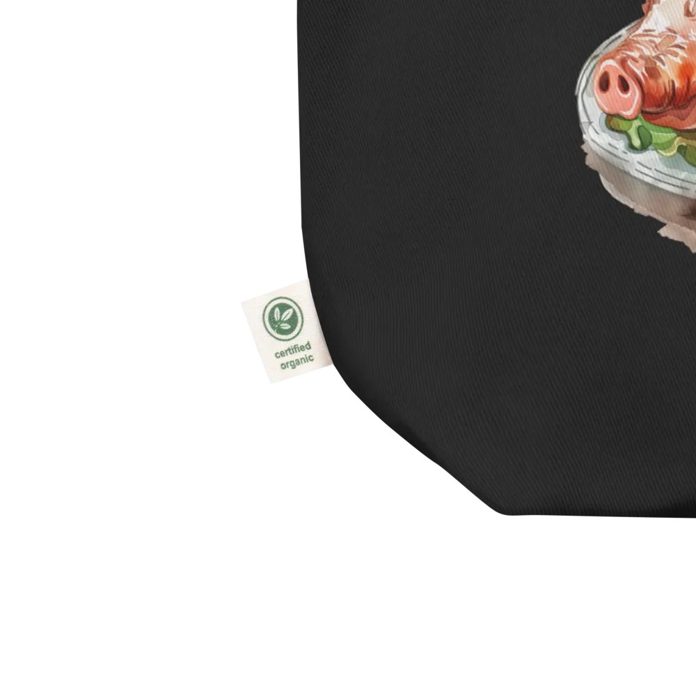 LECHON TOTE: VERSATILE USE, ORGANIC BLACK TOTE BAG, FILIPINO (DOUBLE-SIDED), PORK ROASTED PIG product image (4)