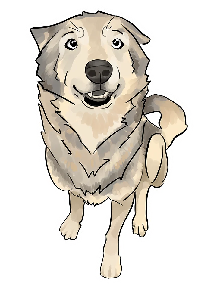 Sitting Wolp Sticker product image (1)