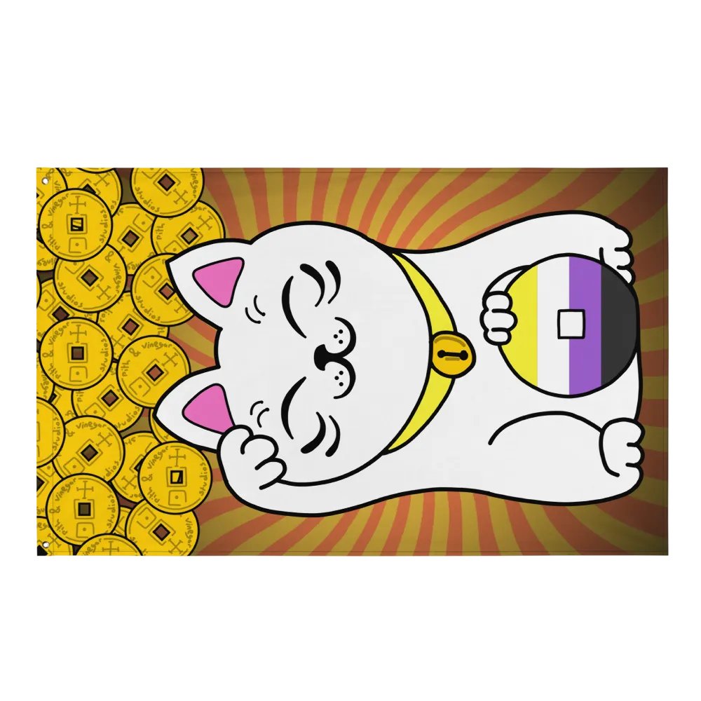Maneki neko nonbinary pride flag product image (1)