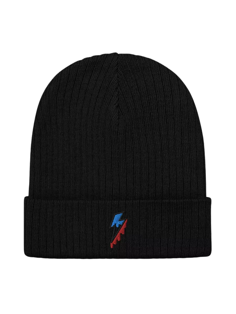 Embroidered Lightning Bolt - Ribbed Knit Beanie product image (1)